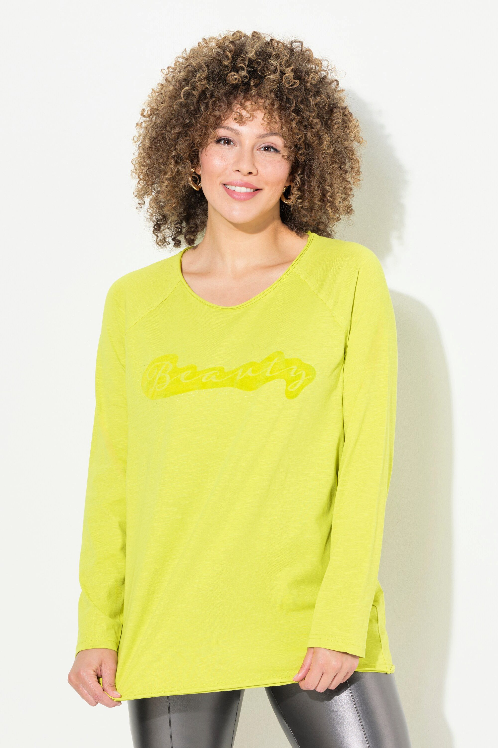 Ulla Popken T-Shirt Shirt Flockdruck A-Linie günstig online kaufen