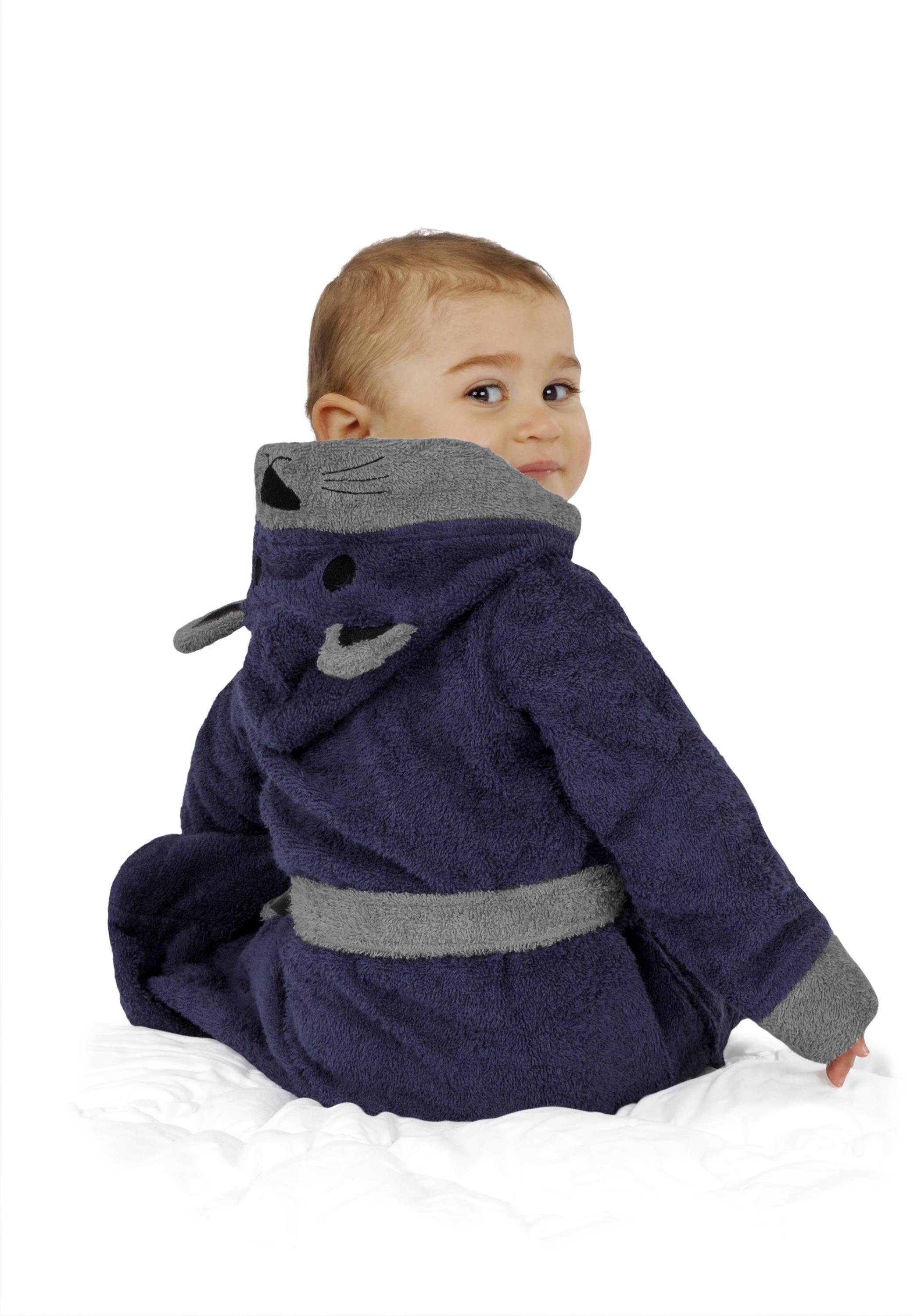 normani Kinderbademantel Kinder Bademantel aus Bio-Baumwolle Malia, Bio-Baumwolle, Kapuze, Bindegürtel, Kinder Bademantel aus weichem und schadtsofffreiem Mater – Bild 4 von 5