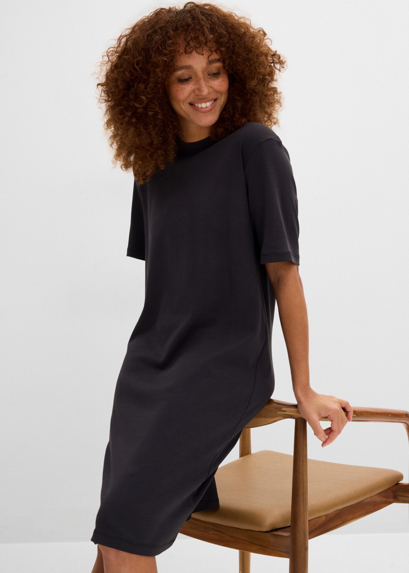 bonprix Shirtkleid (Packung, 2-tlg) für Alltag, mit Rundhalsausschnitt, Kurzarm, Oversize Passform