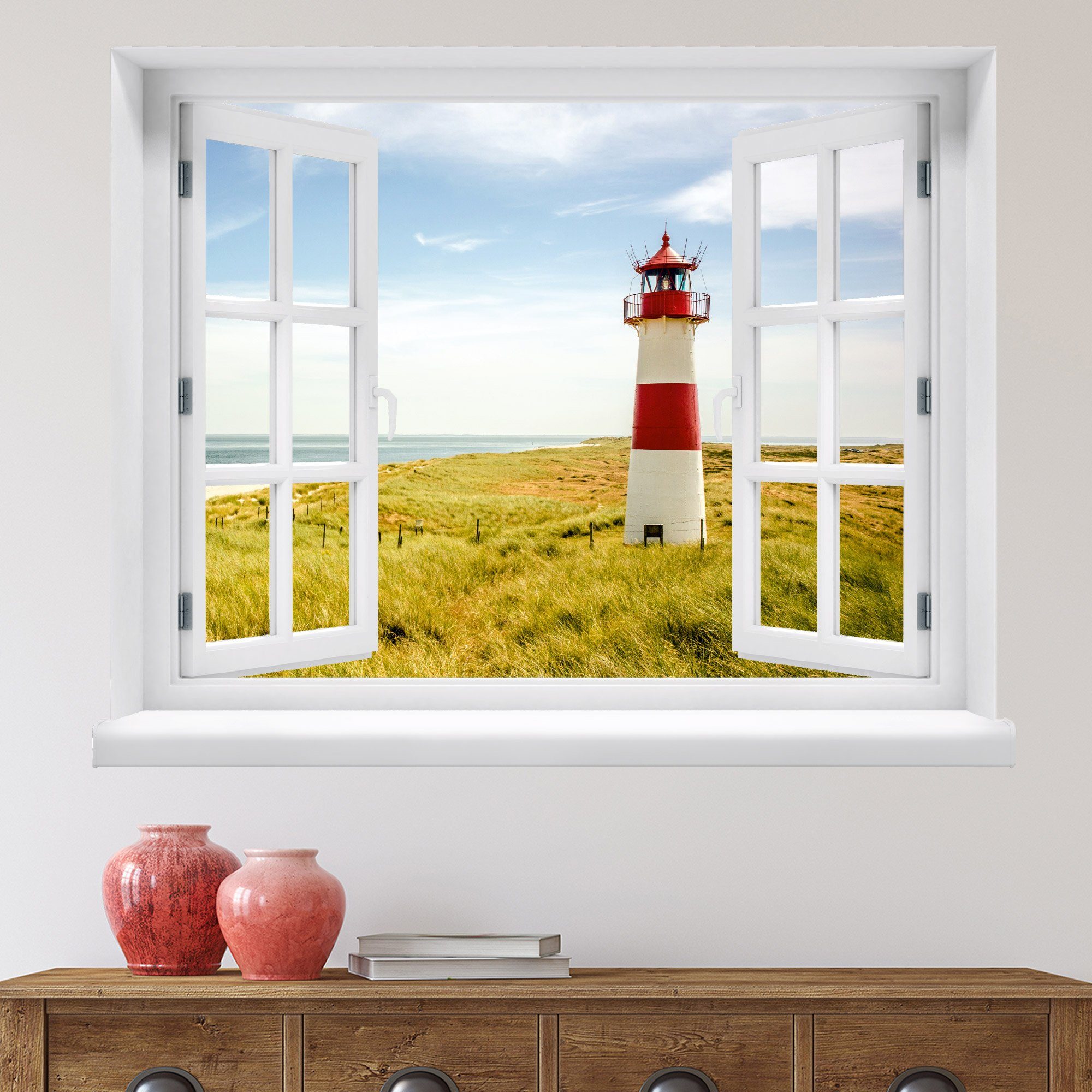 WallSpirit Wandsticker "Fensterblick mit Aussicht", Selbstklebend, rückstandslos abziehbar – Bild 4 von 5