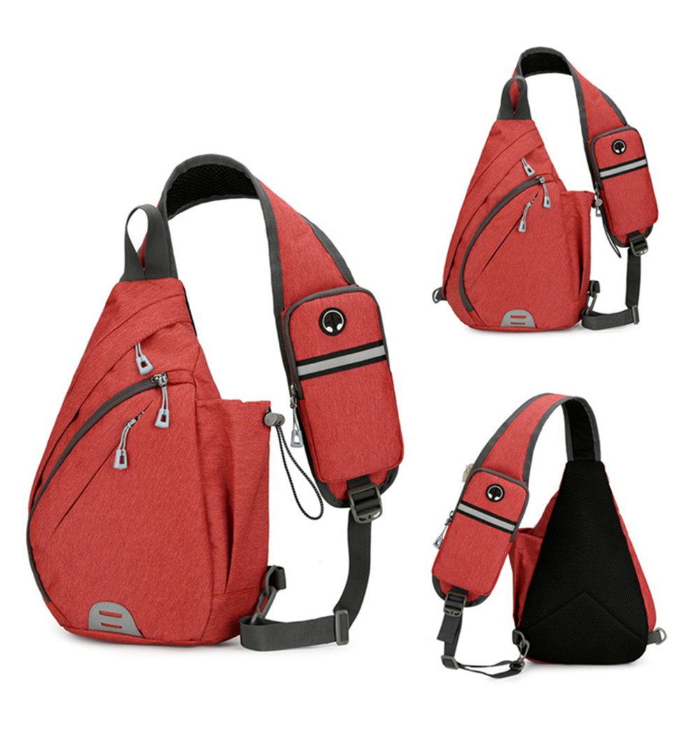 Zaewry Umhängetasche Sling Chest Crossbody Bag,Wasserdicht Schultertasche,mit Kopfhörerloch, Geeignet für Reisen, Fitnessstudio, Wandern, Büro, Radfahren usw.