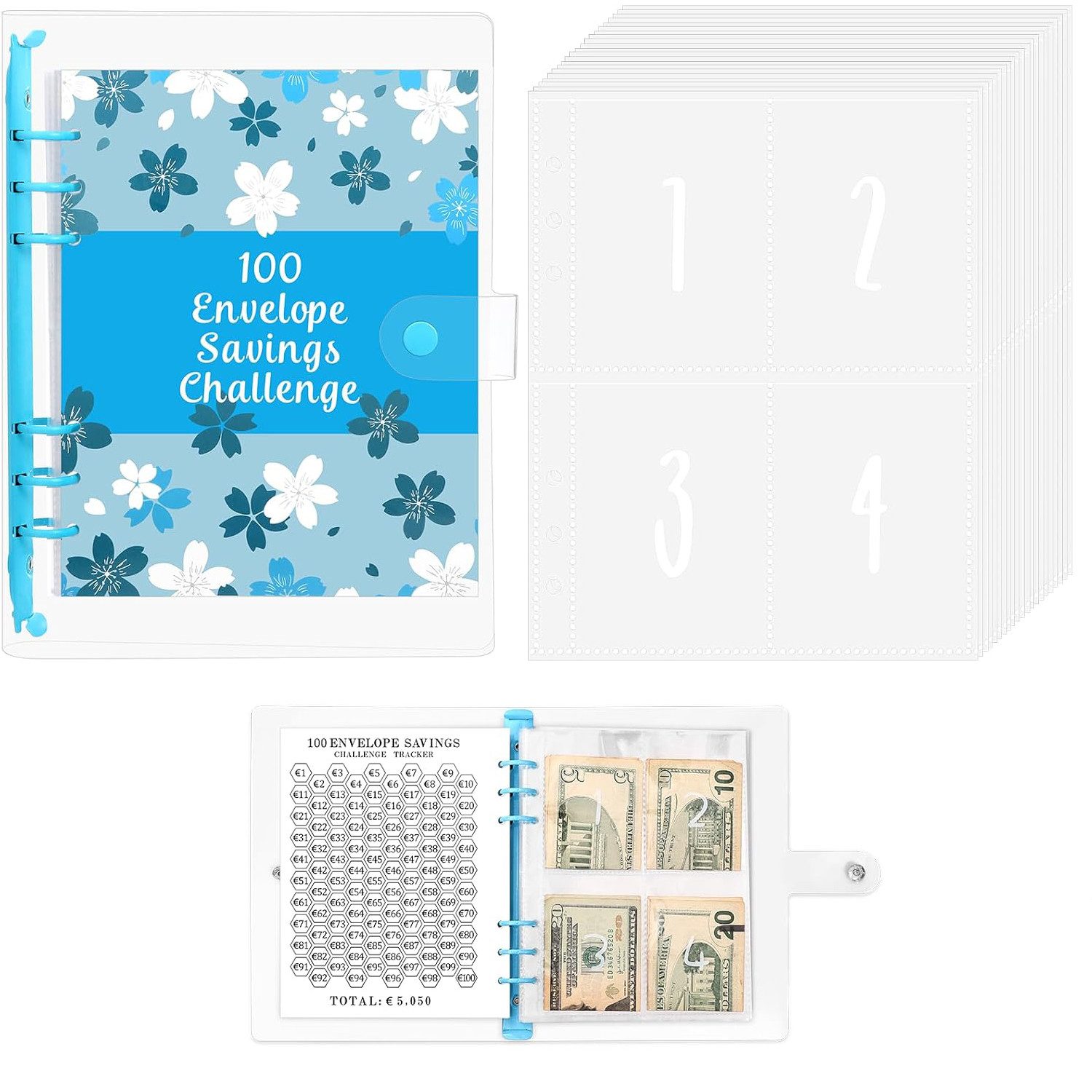 Ringbuchmappe A5 Ringbuchmappe Budget Binder Planner Haushaltsbuch Blau