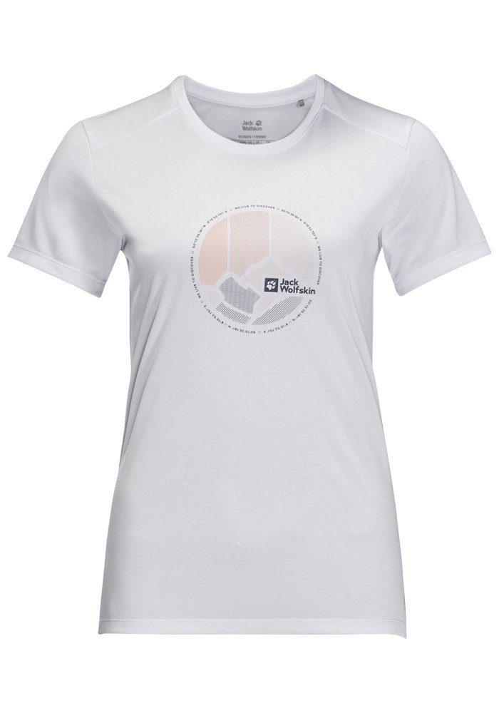 Jack Wolfskin T-Shirt W white-cloud T CROSSTRAIL GRAPHIC