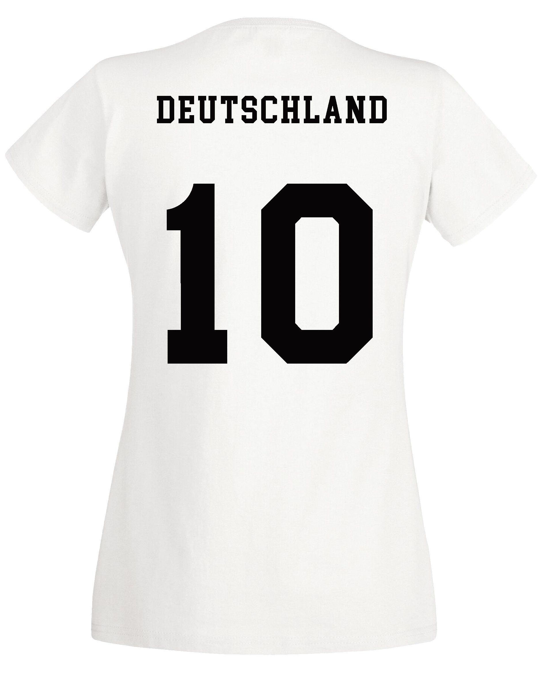Youth Designz T-Shirt Deutschland Damen trendigem Motiv mit T-Shirt Weiß
