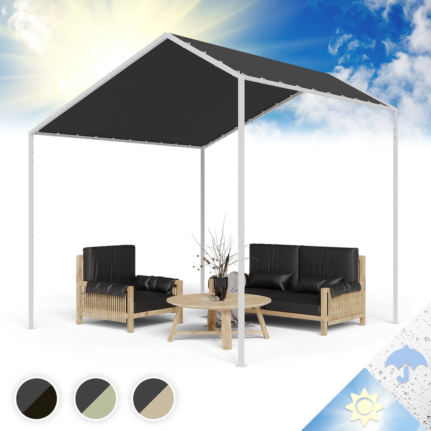 blumfeldt Pavillon La Rochelle Gazebo, (Set, Set), Terrassenüberdachung Grillpavillon Gartenpavillon Sonnenschutz