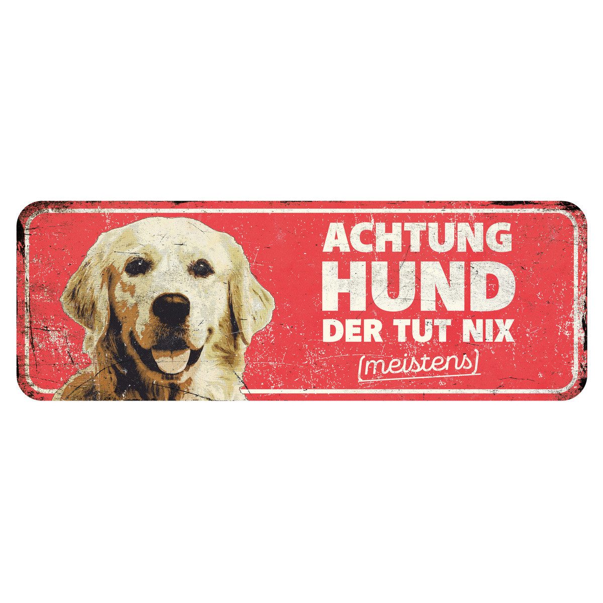 D&D Warnschild Warnschild Golden Retriever rot