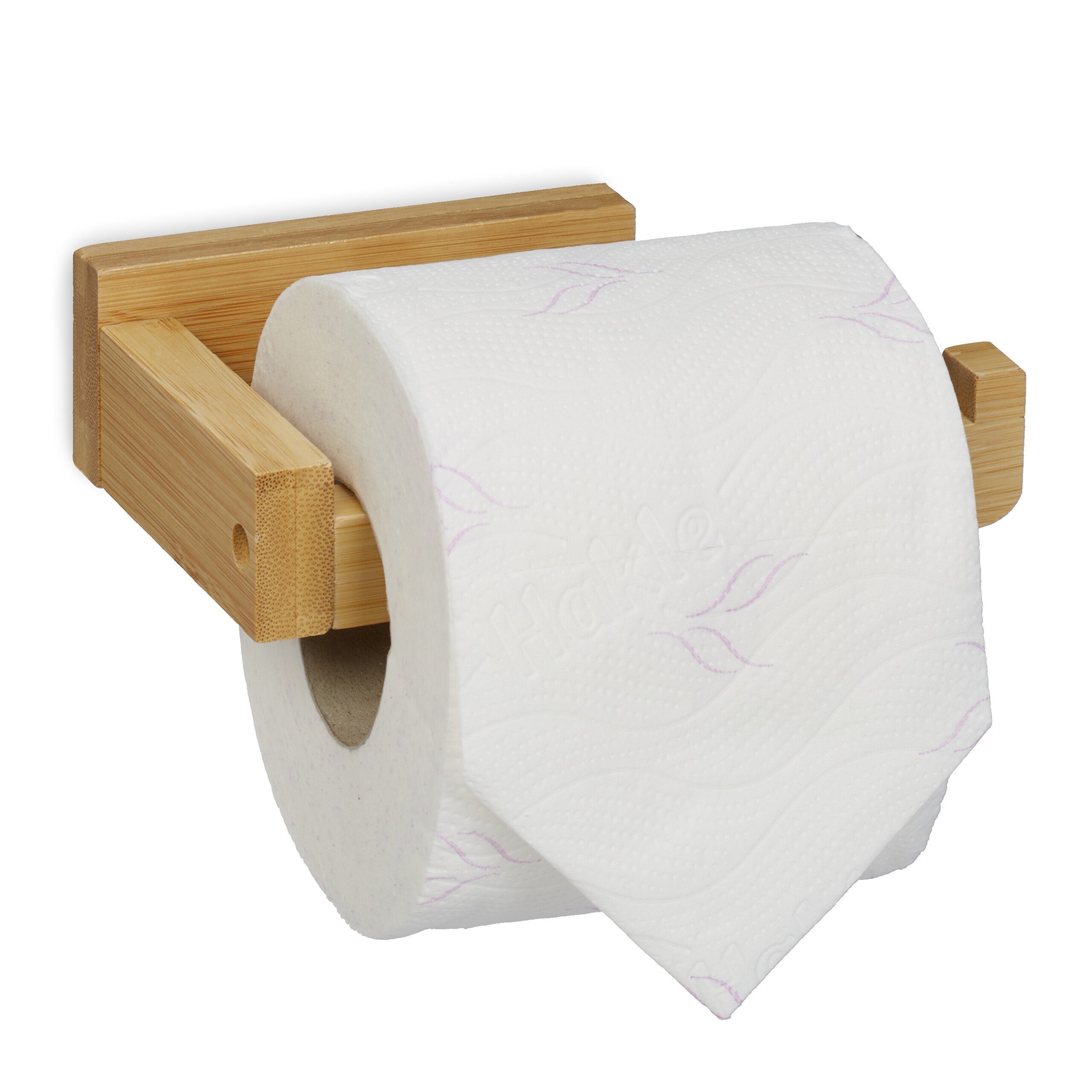 relaxdays Toilettenpapierhalter Toilettenpapierhalter Bambus | Toilettenpapierhalter