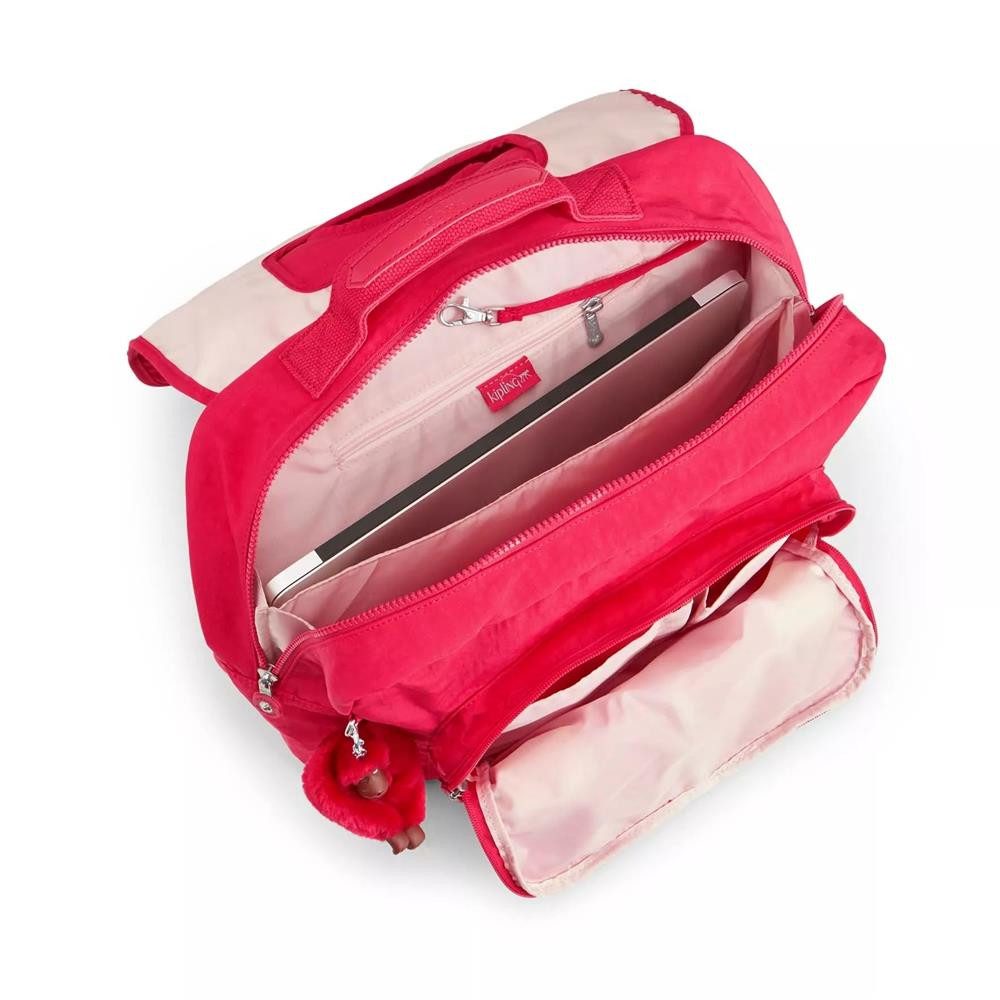 KIPLING Schulrucksack INIKO, mittelgroße Schultasche, True Pink (pink), Schulrucksack