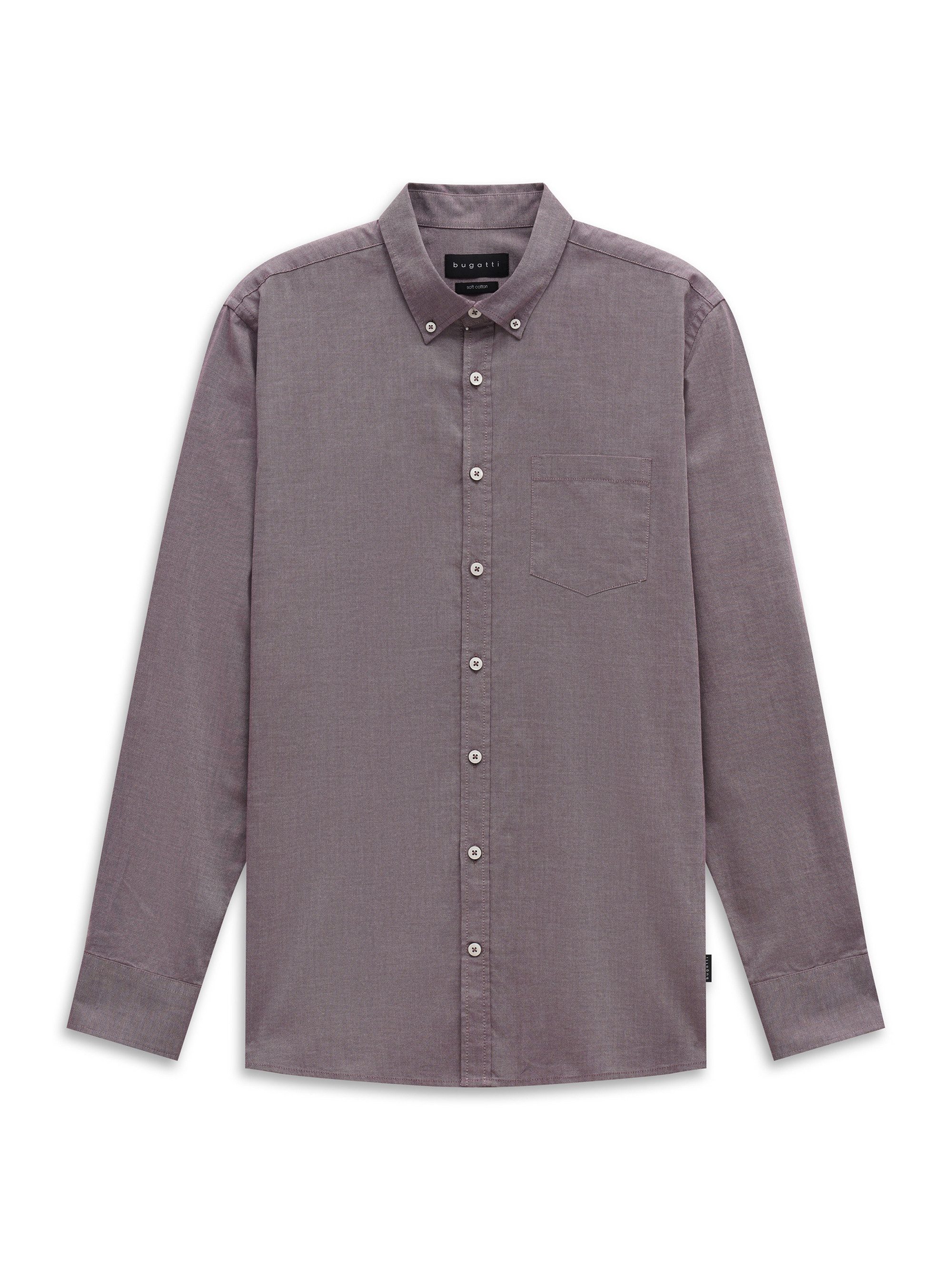 bugatti Langarmhemd Modern Fit Modern Fit Oxford Button-Down Baumwolle