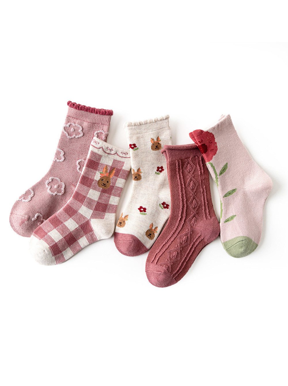 axy Socken axy Kinder Socken 5 Paar Multipack Mädchen Strümpfe (Set, 5er-Pack, 5 Paar) Geschenke Bunte Weich Neuheit Kindersocken