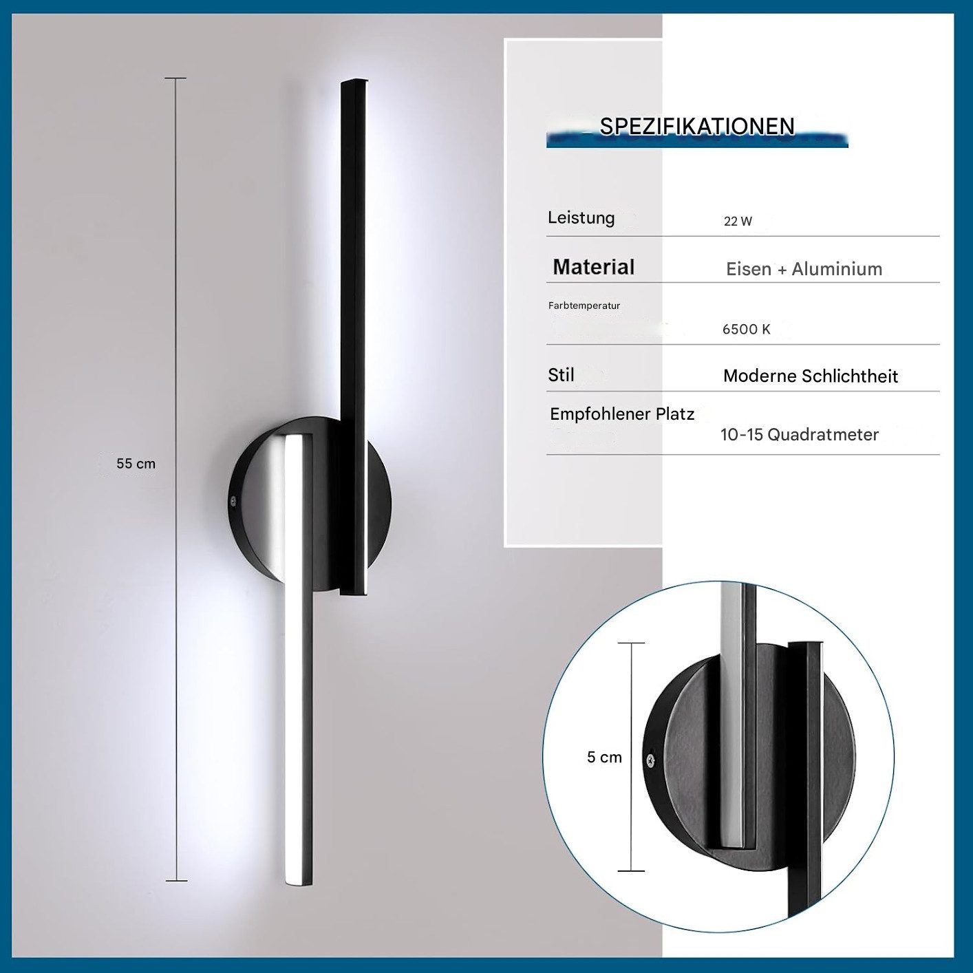 Goeco Wandleuchte LED Innenleuchte, LED-Wandleuchte, 55×12 günstig online kaufen