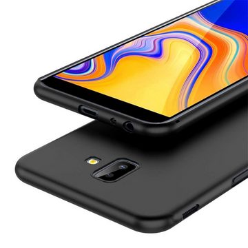 CoolGadget Handyhülle Black Series Handy Hülle für Samsung Galaxy J6 Plus 6 Zoll, Edle Silikon Schlicht Robust Schutzhülle für Samsung J6+ Hülle