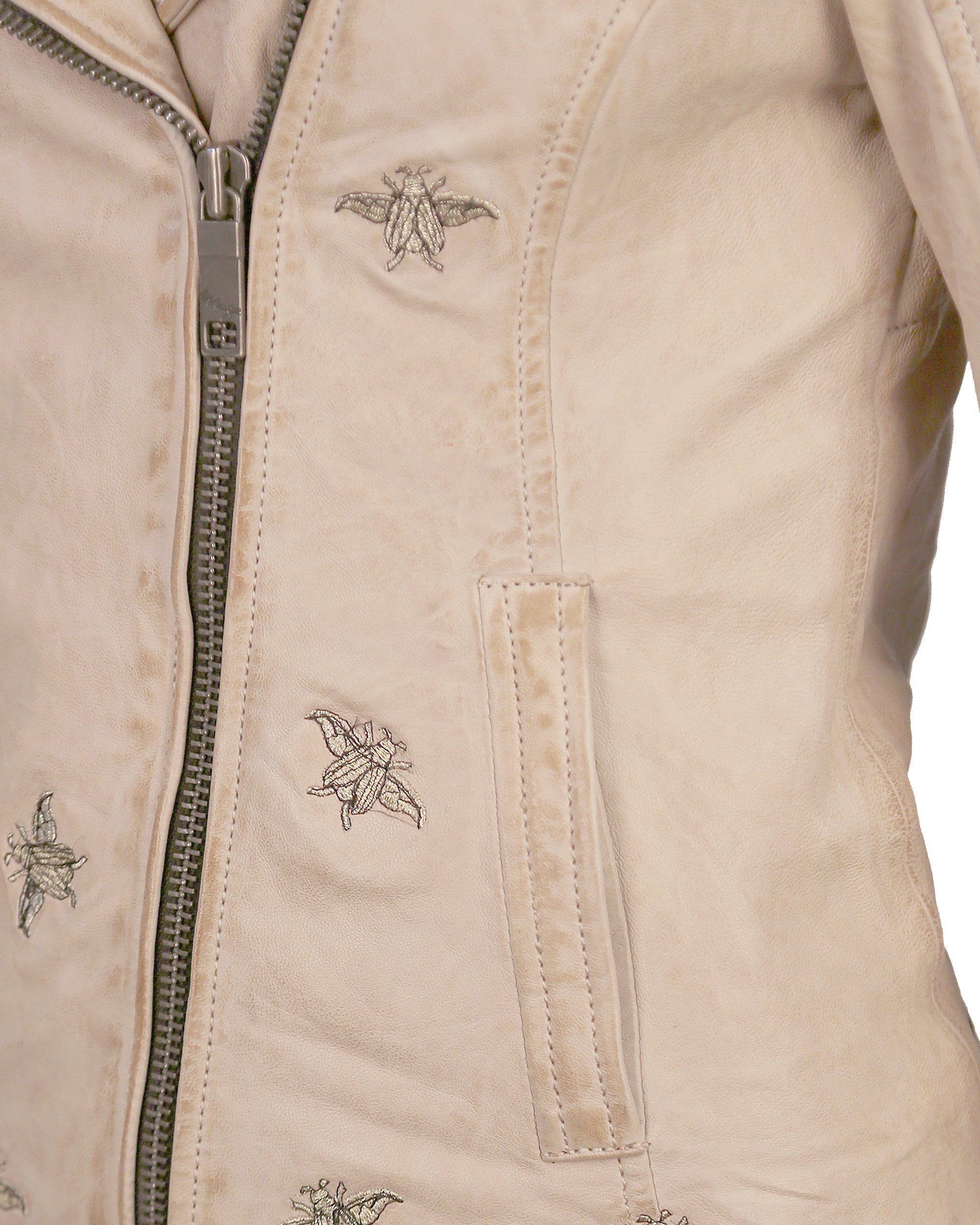 Lederjacke Blackridge Maze cream