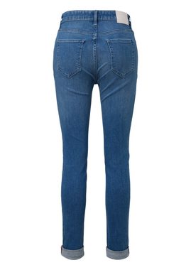 comma casual identity 5-Pocket-Jeans Skinny: Jeans mit Saum zum Aufrollen Kontrastnähte, Label-Patch, Zierknopf