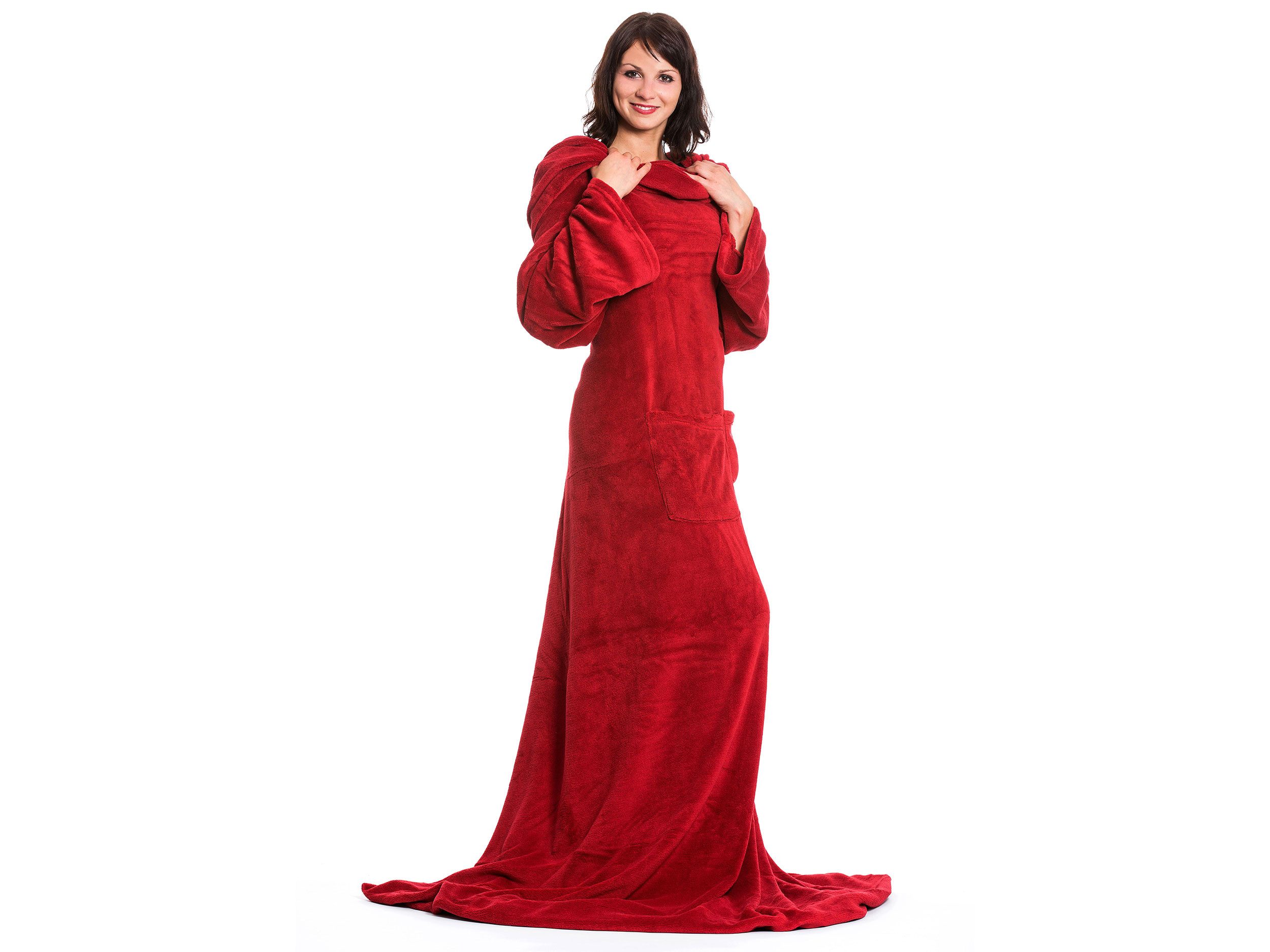 Wohndecke, ZOLLNER, 170 x 200 cm, 100% Polyester, mit Ärmeln und zwei Taschen