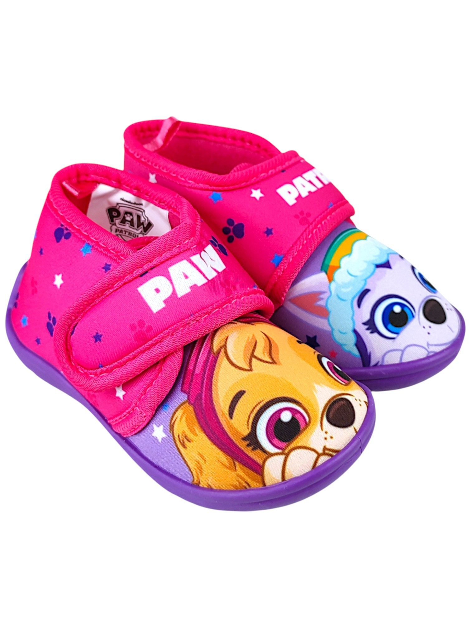 PAW PATROL Skye & Everest Hausschuh Mädchen Pantoffeln mit Klettverschluss Gr. 22-27