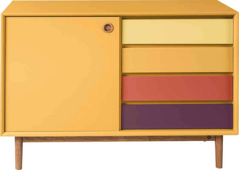 TOM TAILOR Sideboard »COLOR BOX«, mit 1 Tür & 4 Kontrast-Schubladen, Füße Eiche geölt, Breite 114 cm