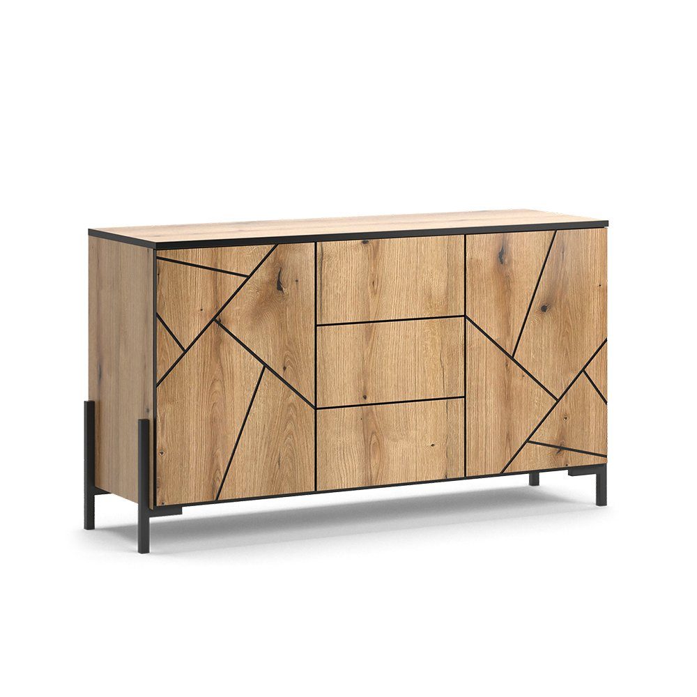 Vicco Kommode Hatto, Eiche, 124 x 69.6 cm