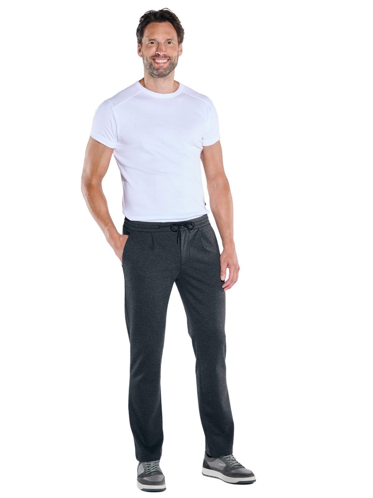 Engbers Chinohose Herren Chino straight, Anthrazit