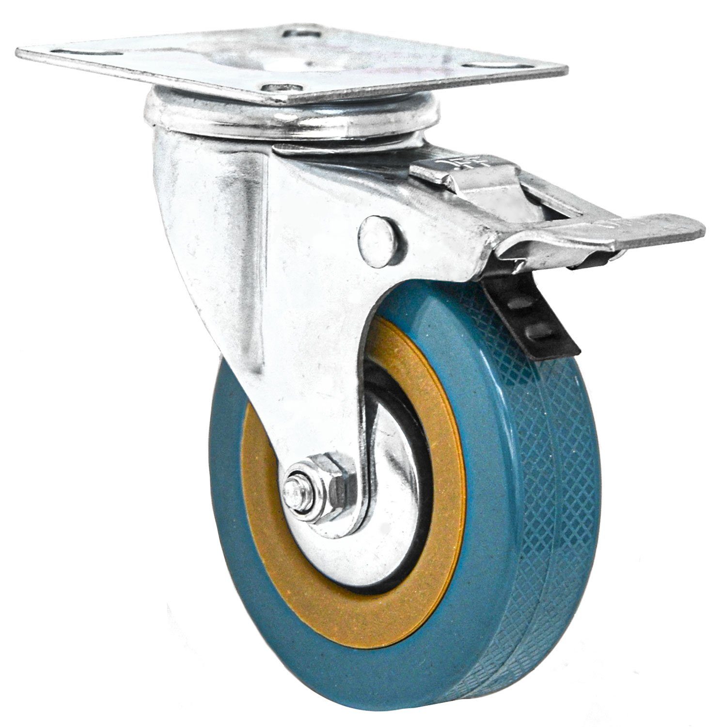 eyepower Schwerlastrolle 75mm - Schwerlast Мебельrolle M10 - Transportrolle für harte Böden, Lenkrolle für Pflanzkübel und Gartenmöbel - Rolle für Schirmständer