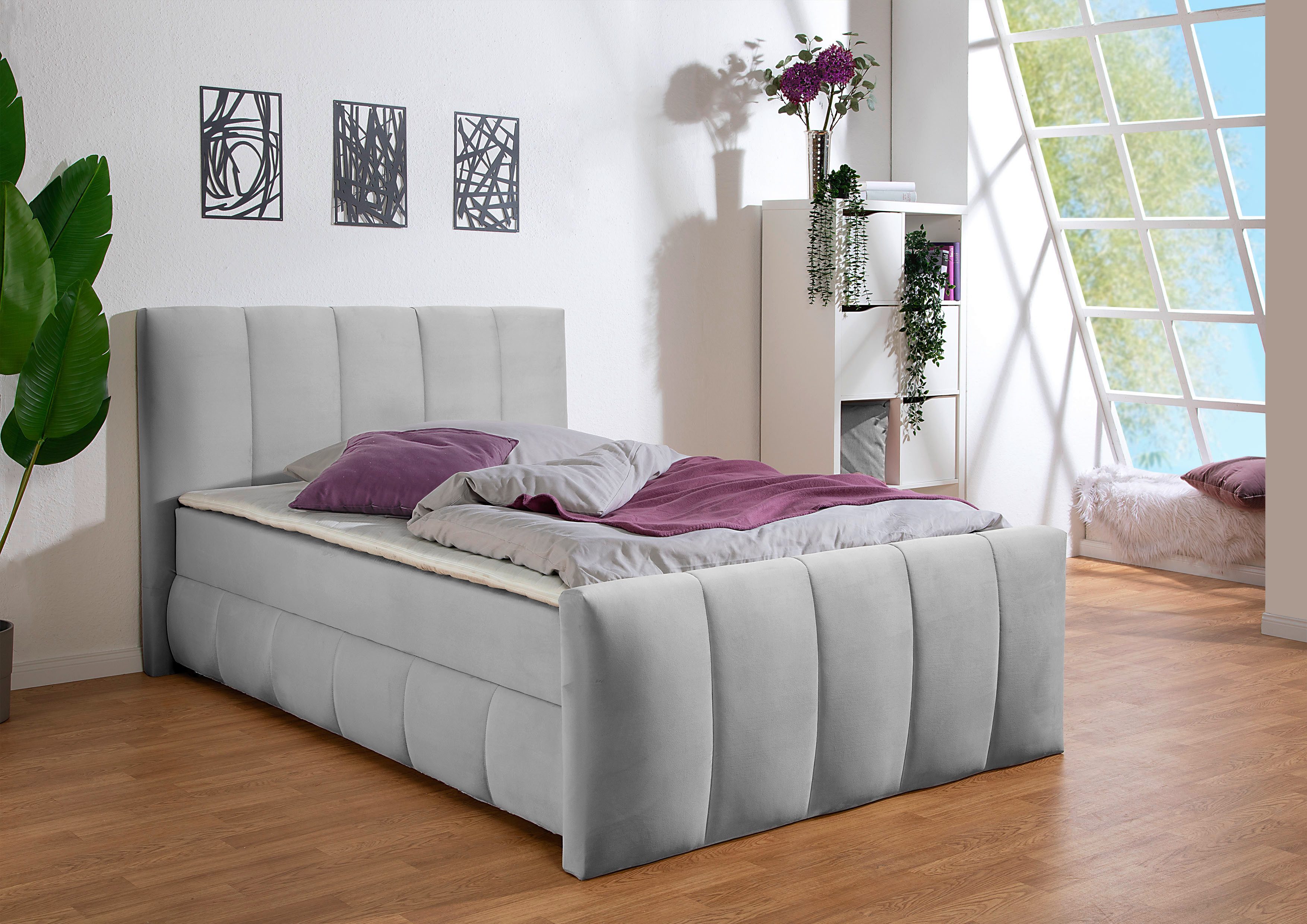 Home affaire Boxbett Hanelore inkl. Bettkasten und Topper, Boxbett mit Bettkasten und Fußteil, inkl. Topper
