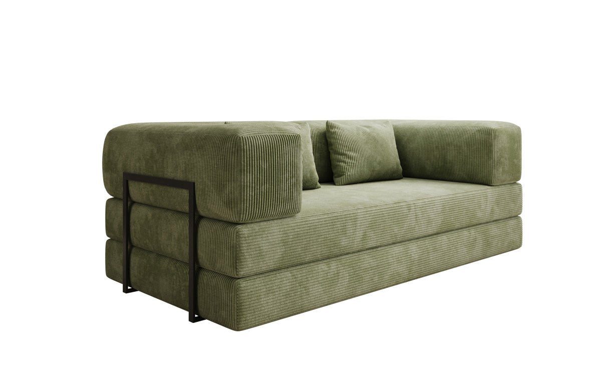 Luxusbetten24 Sofa Designer Sofa Lazy 3 Sitzer, mit Aufklappfunktion und Cordbezug