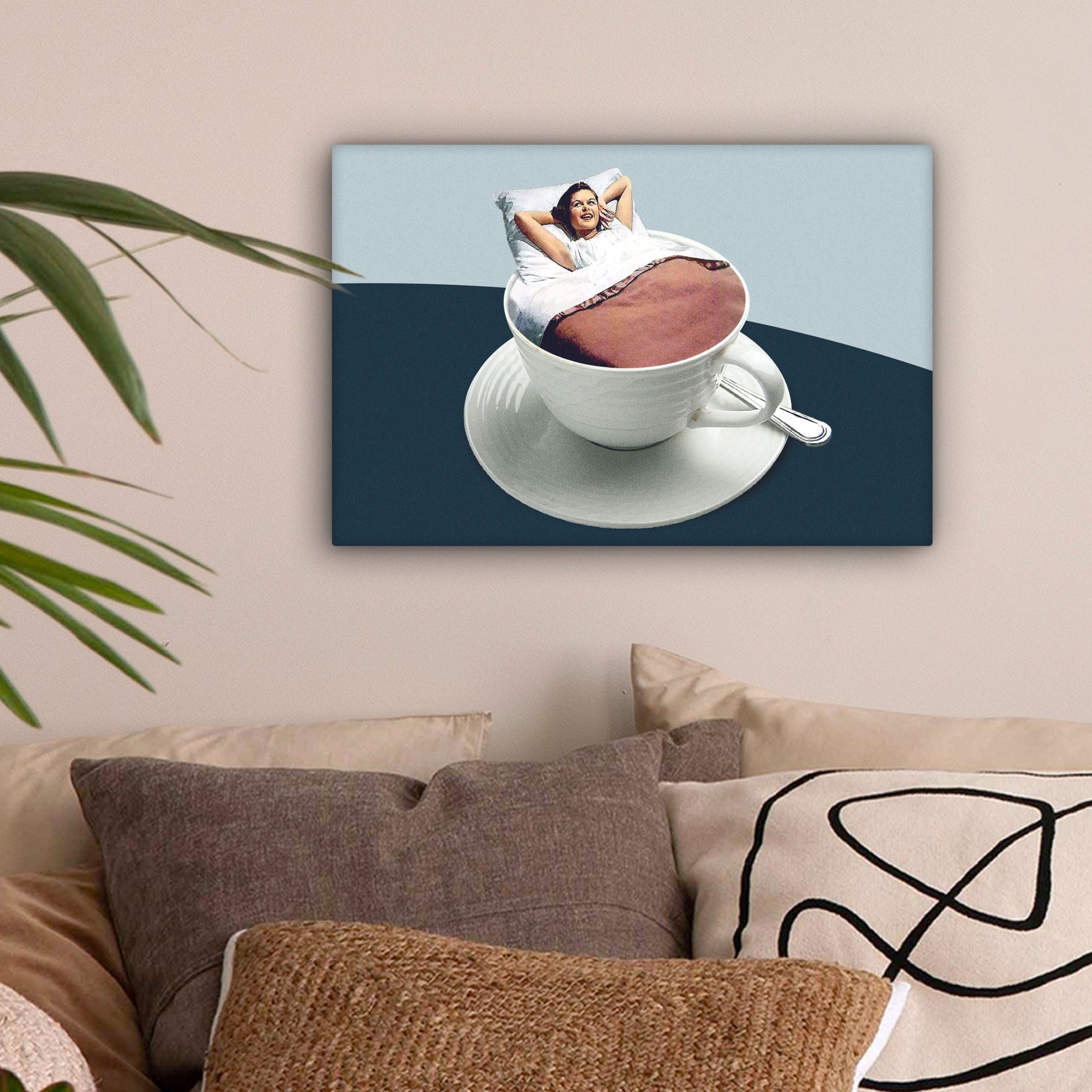 OneMillionCanvasses® Leinwandbild Frau - Kaffee - günstig online kaufen