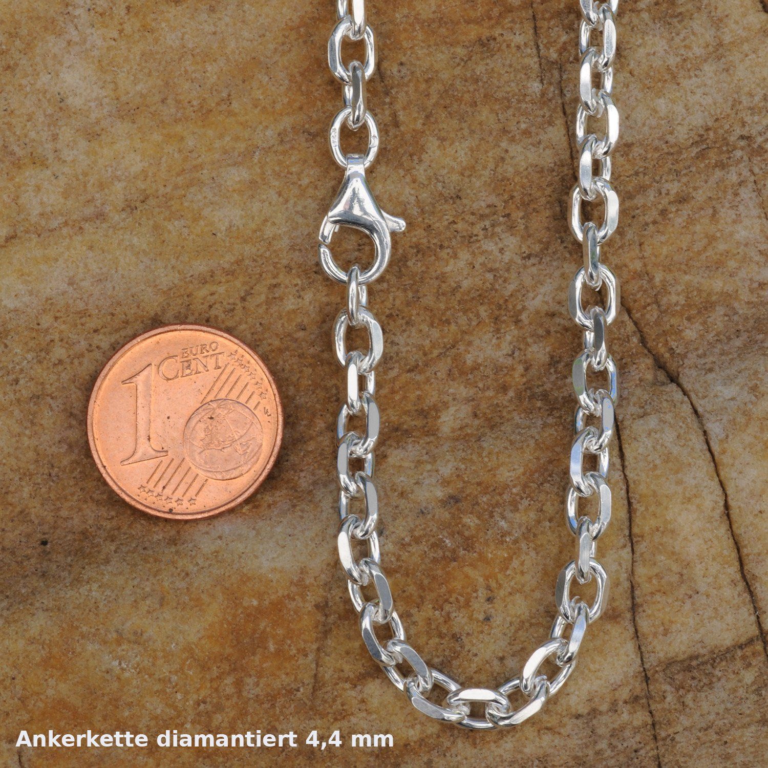 HOPLO Silberkette Ankerkette diamantiert Länge 50cm günstig online kaufen