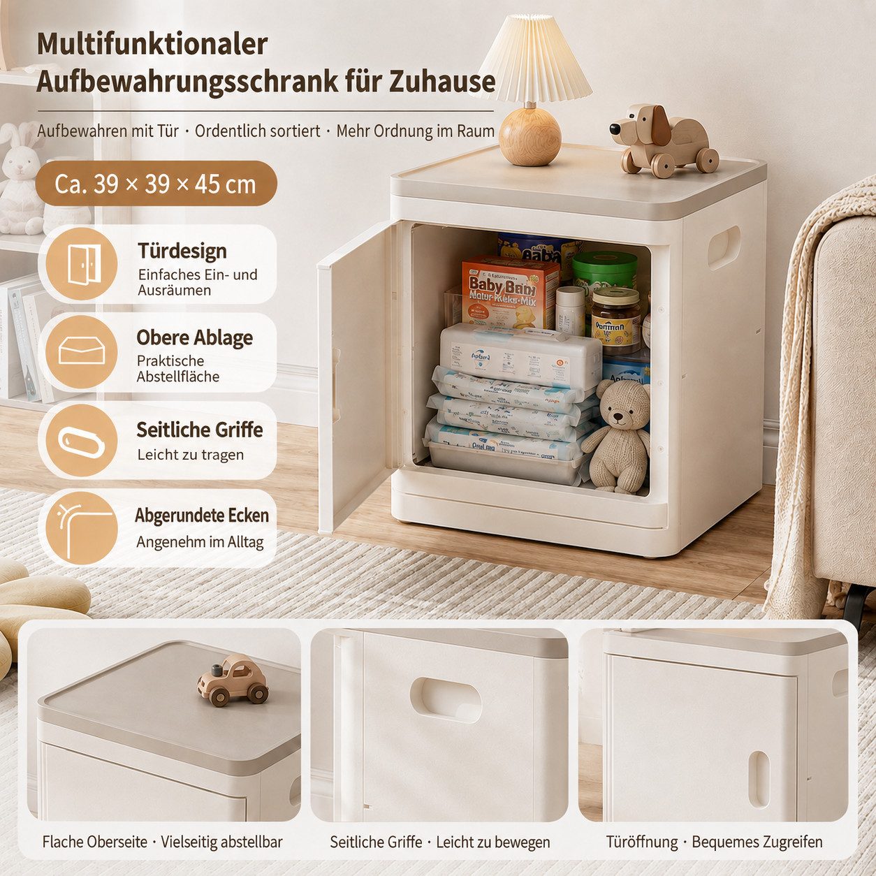 PLANEXPERT Aufbewahrungsbox Stapelbarer Schrank mit Tür – kompakte Maße ideal für kleine Räume (Set, 1 St., Nach oben erweitern statt Platz verschwenden), Mehr  – Bild 3 von 5