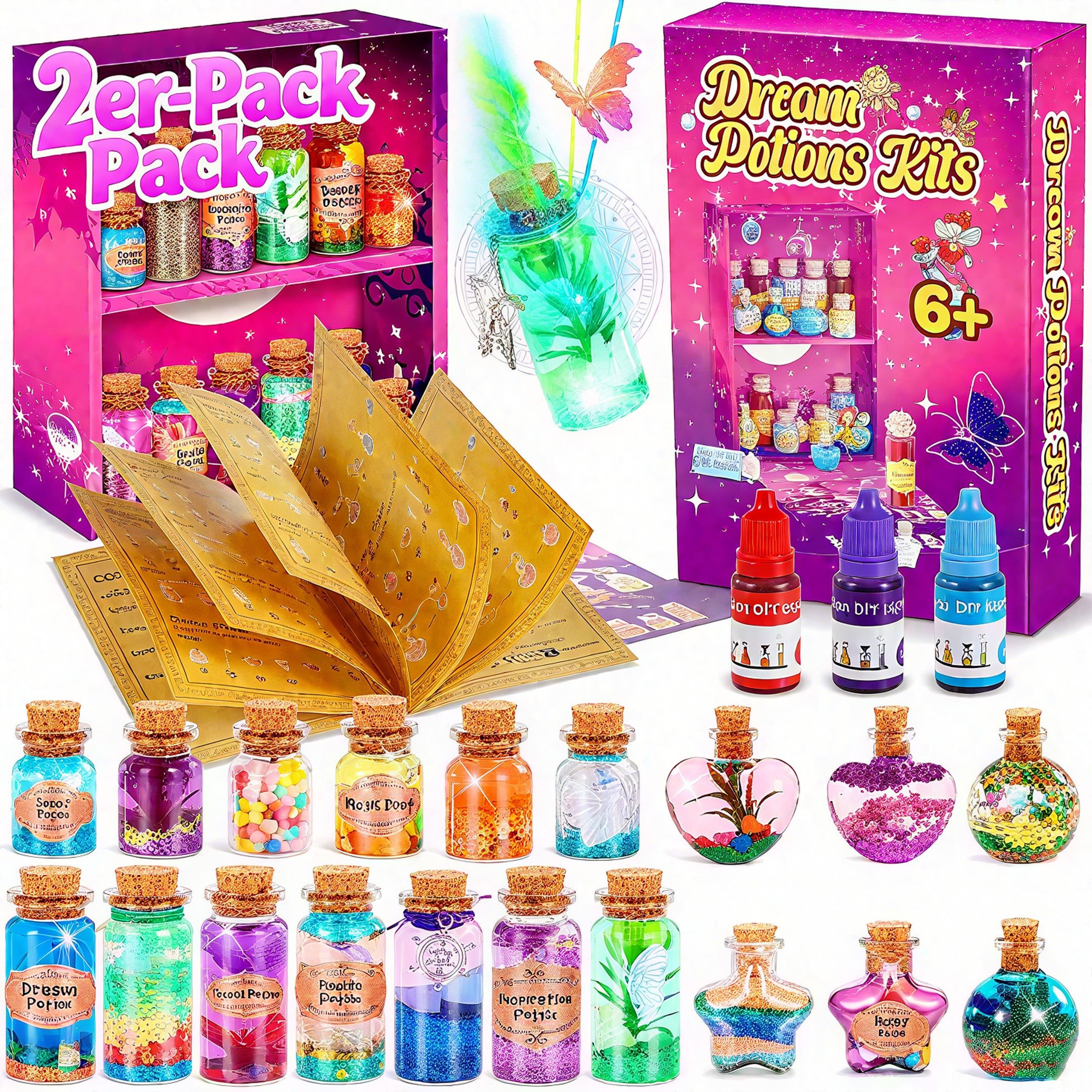 POPOLIC Kreativset Creative Kreatives Geschenk Mädchen - Zaubertrank Bastelset Kinder, (2-tlg), Zaubertrank Bastelset Kinder ab 6-11 Jahre