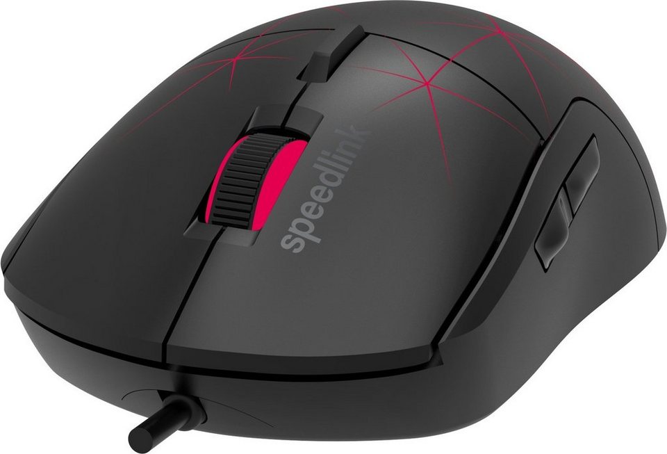 Speedlink CORAX Gaming-Maus (RGB-Beleuchtung, 3.200 dpi), Mehrfarbige und  konfigurierbare Beleuchtung