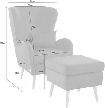 Guido Maria Kretschmer Home&Living Sessel Sallito, in 6 Bezugsqualitäten, Sessel B/T/H: 76/85/109 cm, auch in Microfaser