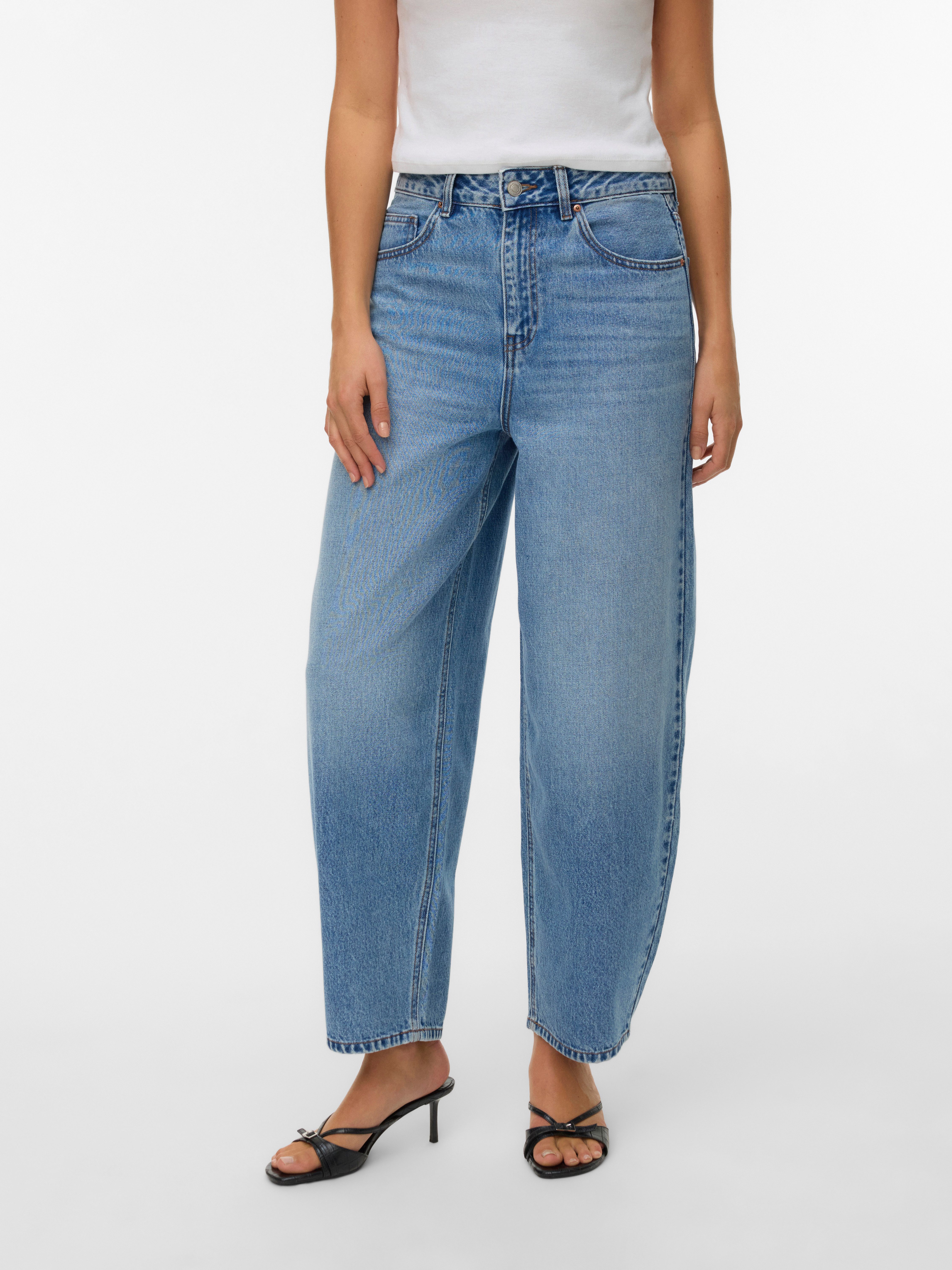 Vero Moda Ankle-Jeans VMBILLIE HR BARREL ANK JEANS LI3154 NOOS Baumwolle, Barrel Fit