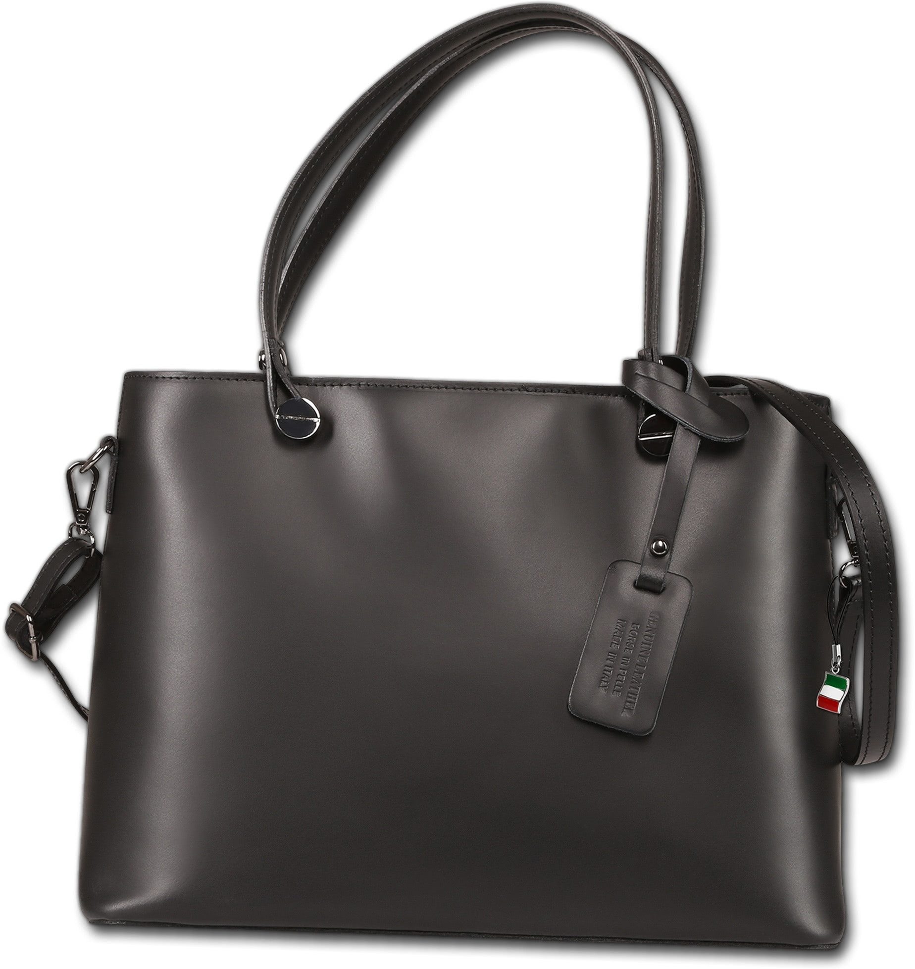 FLORENCE Schultertasche Florence Damen Schultertasche Tote Bag (Schultertasche, Schultertasche), Damen Tasche Echtes Leder schwarz
