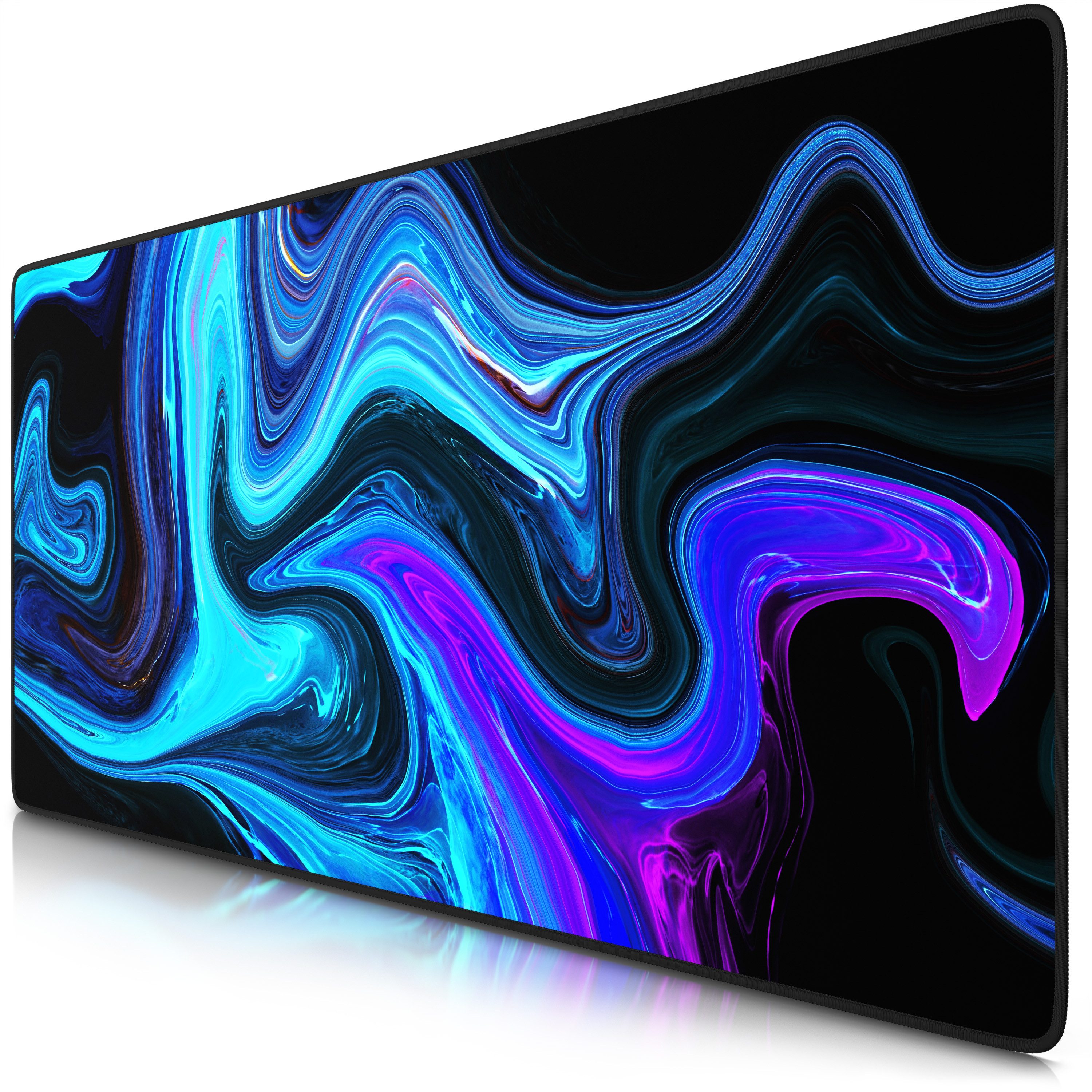Titanwolf Gaming Mauspad XXL Speed Mousepad 900 x 400 x 3 mm, Schreibtischauflage, abwaschbar (1-St), rutschfeste Rückseite, Geschwindigkeit & Präzision, Blue Liquid