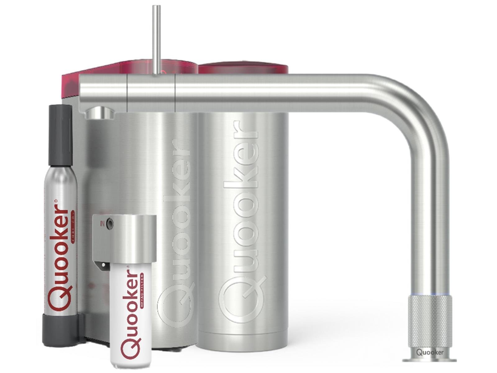 QUOOKER Küchenarmatur Front Set mit PRO3 Reservoir CUBE Voll-Edelstahl FTSST PRO3 CUBE2 *inkl. 7 JAHRE GARANTIE*