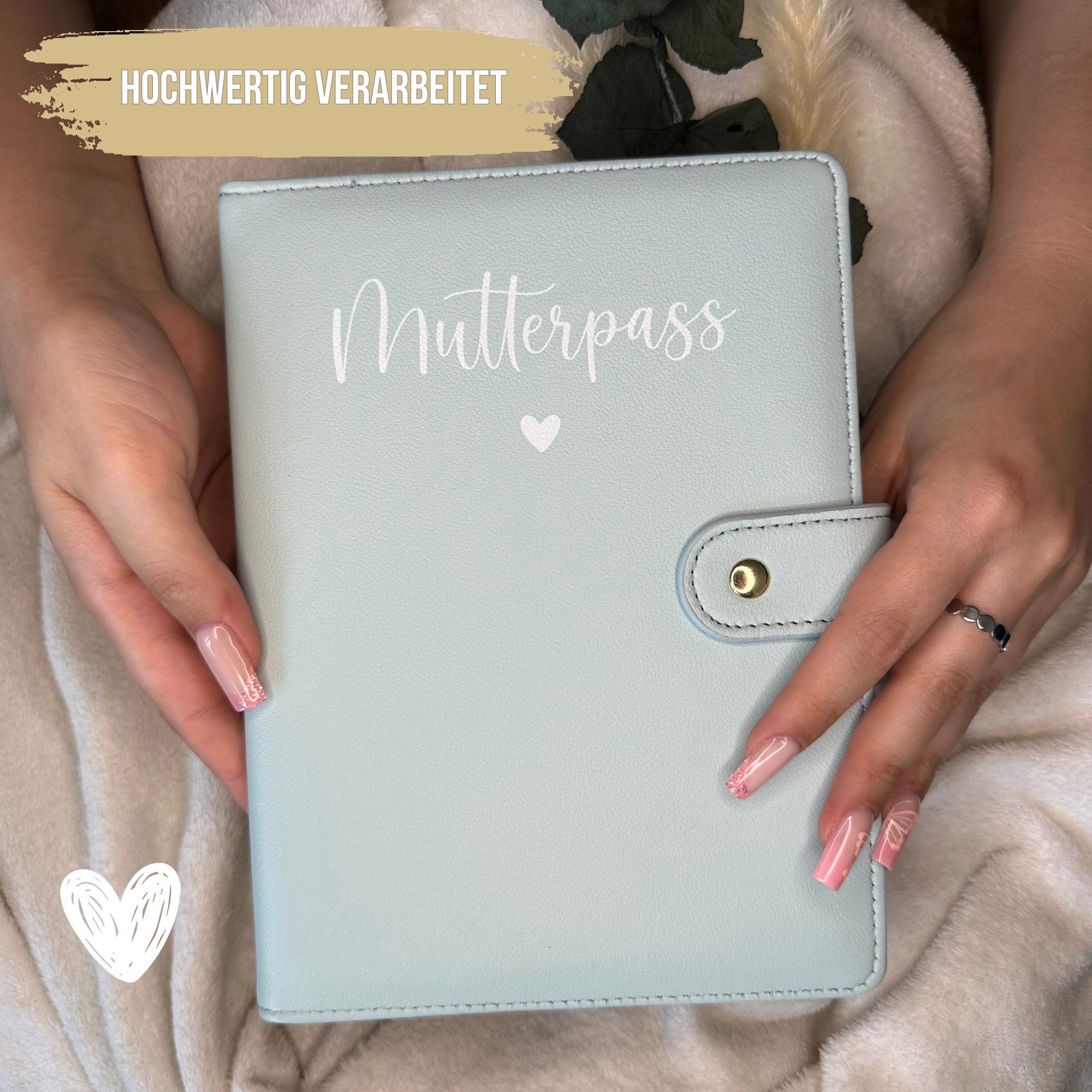 Malino Mutterpass-Hülle Mutterpasshülle Leder Mint Deutsch, Schutzhülle Mutterpass-Hülle