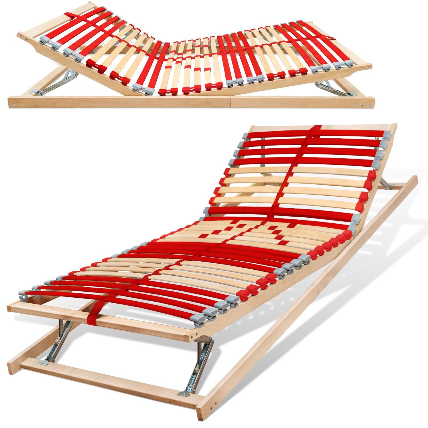 Lattenrost RUBY, Coemo, Kopfteil manuell verstellbar, Fußteil manuell verstellbar, 2 Stk. Spar-Set, KF 90x200 cm, ergonomischer langlebiger Lattenrahmen Selbstmontage