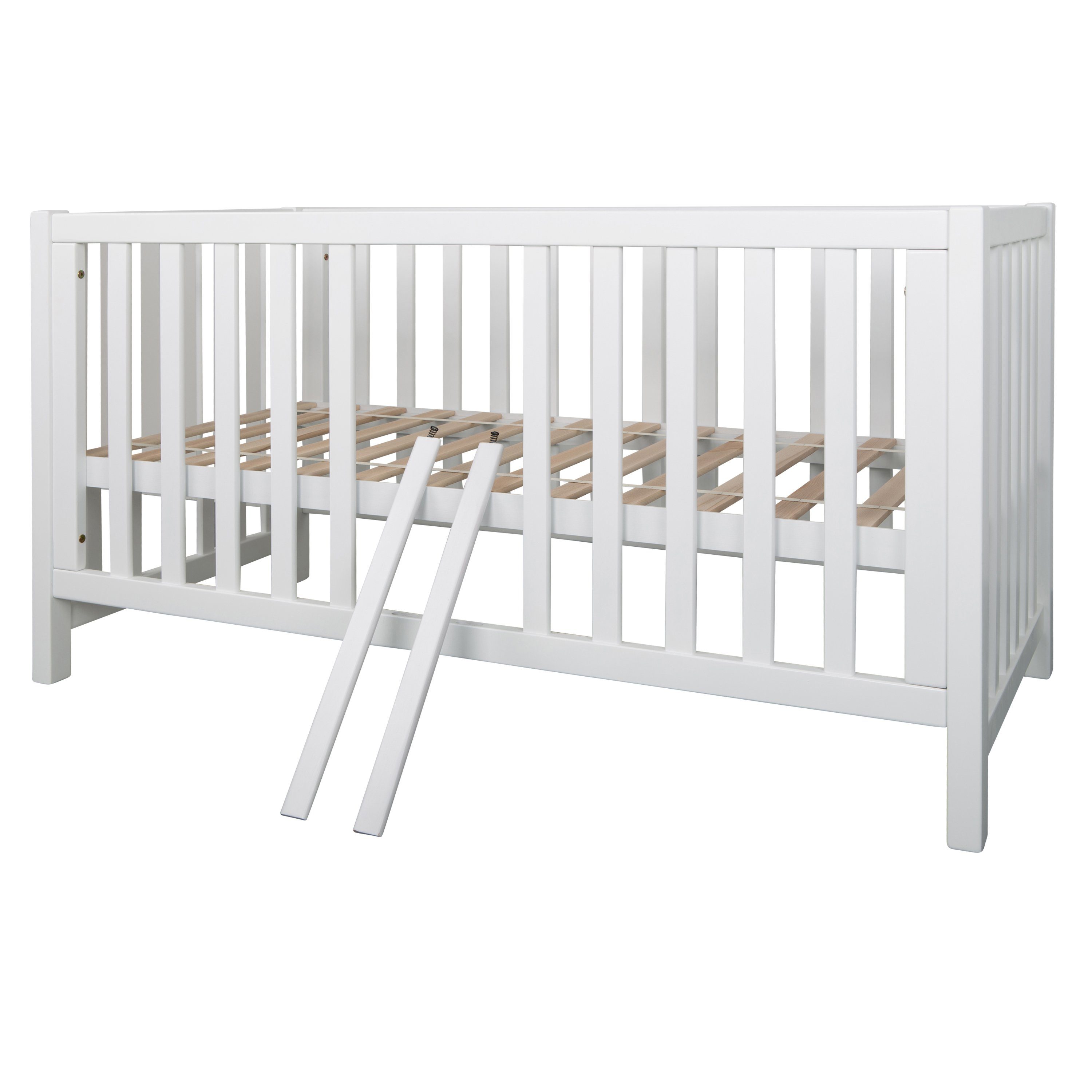 fornera Massivholzbett f27, 2 Schlupfsprossen, 2-Stufig Höhenverstellbar