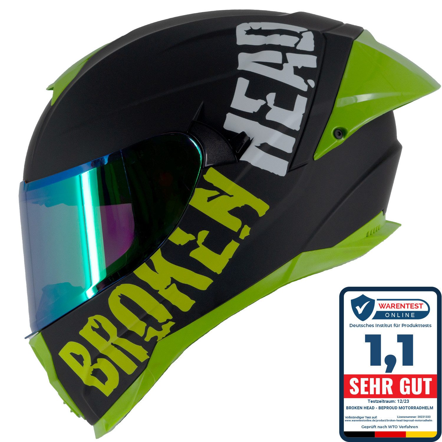 Motorradhelm BeProud Pro Sport Grün