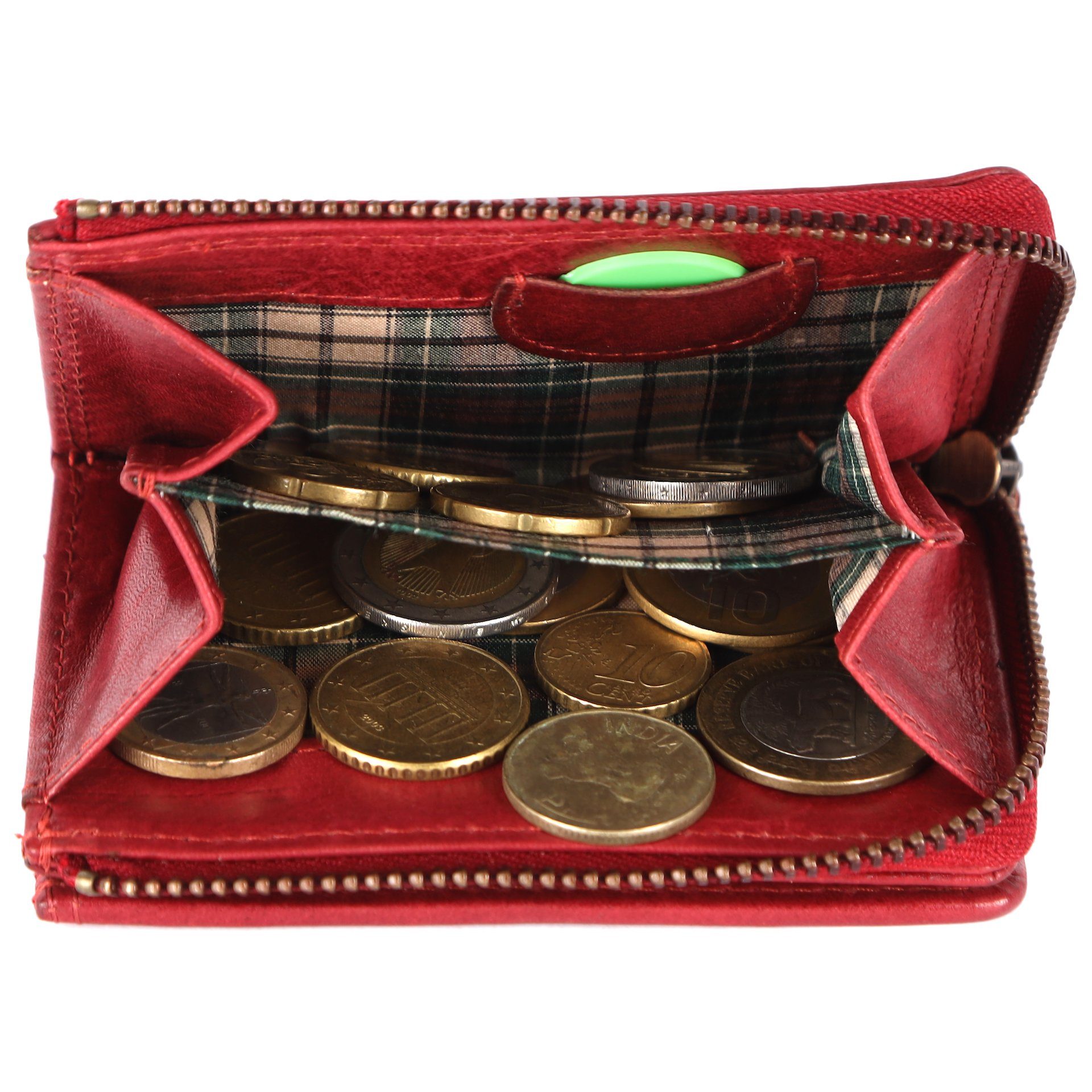 Benthill Geldbörse Klein Echt Leder RFID Damen & Herren Geldbeutel Slim-Wallet Portmonee, RFID-Schutz Kartenfächer Münzfach Reißverschlussfach