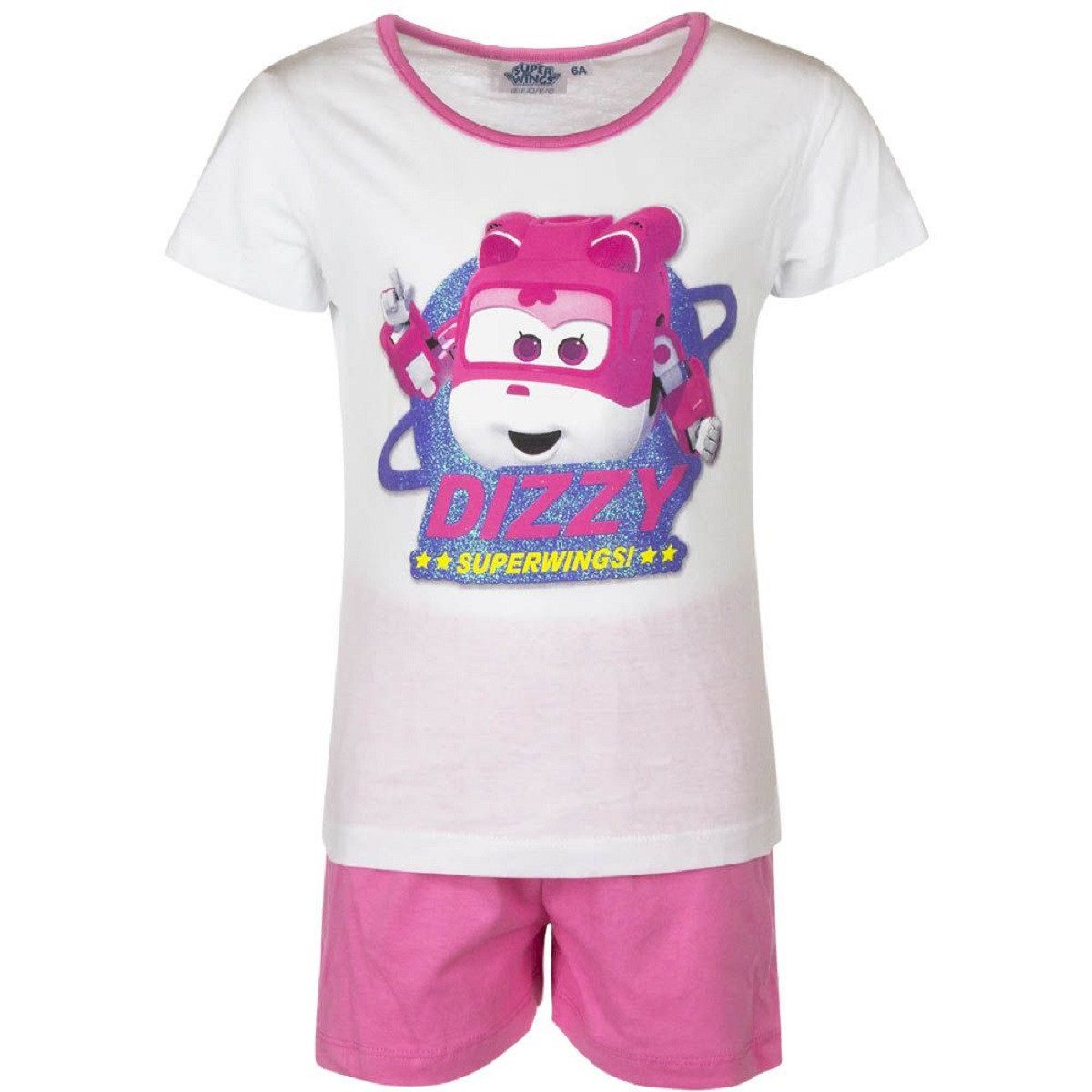 Super Wings Pyjama aus Baumwolle kurzer Schlafanzug Shortama für Mädchen