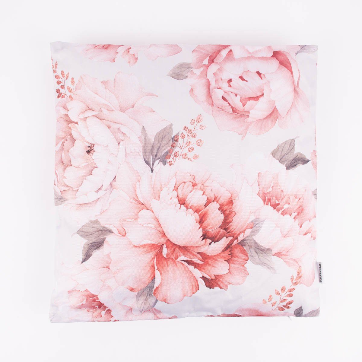 45x45cm LEBEN. rosa beige Blüten Outdoor Dekokissen SCHÖNER Kissen