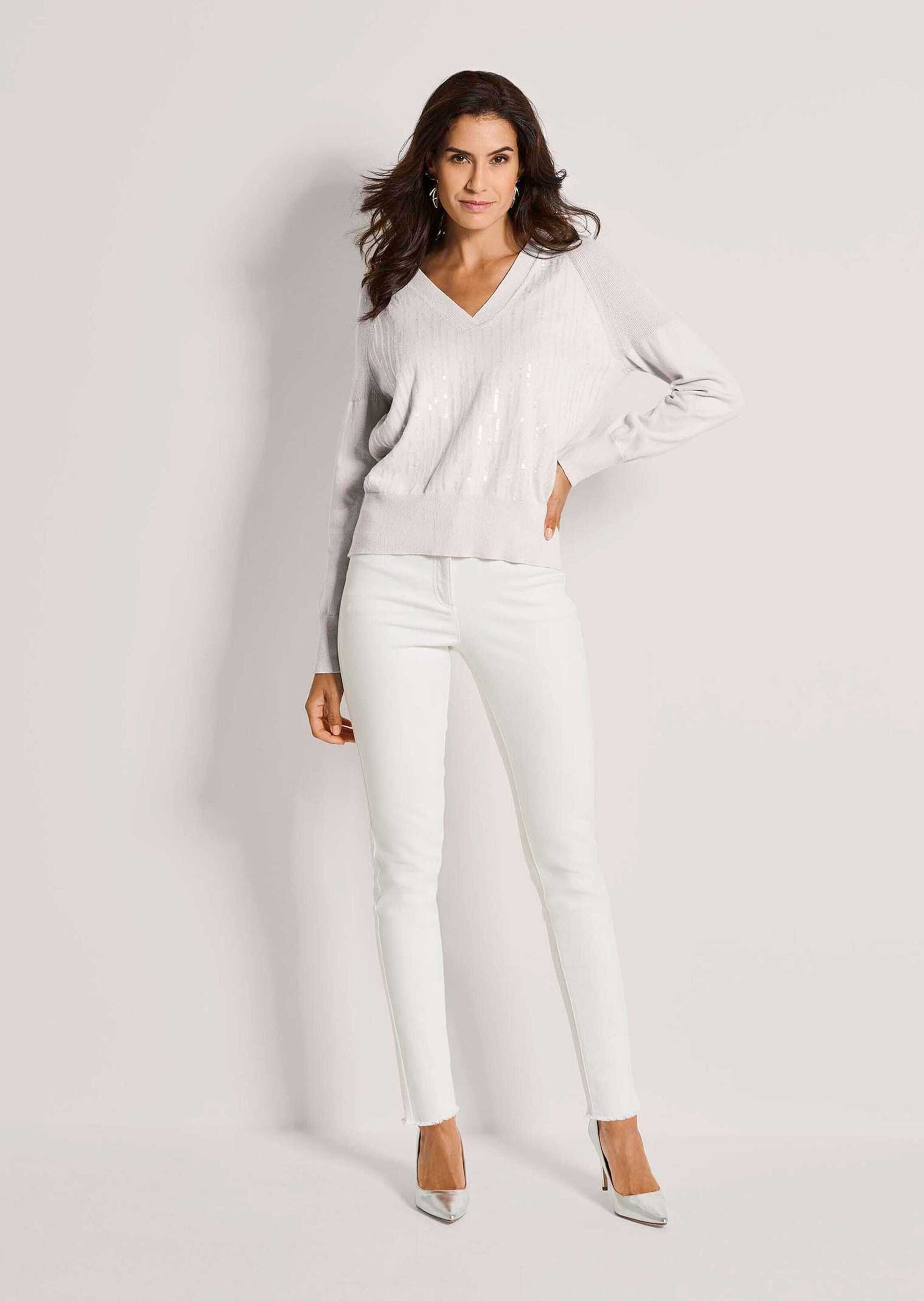 Strickpullover Baumwollpullover mit Pailletten