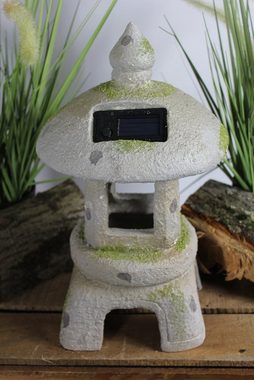 Arnusa LED Solarleuchte Pagode Laterne Gartenlampe rund 35 cm, Tageslichtsensor, LED fest integriert, warmweiß, mit Dämmerungssensor