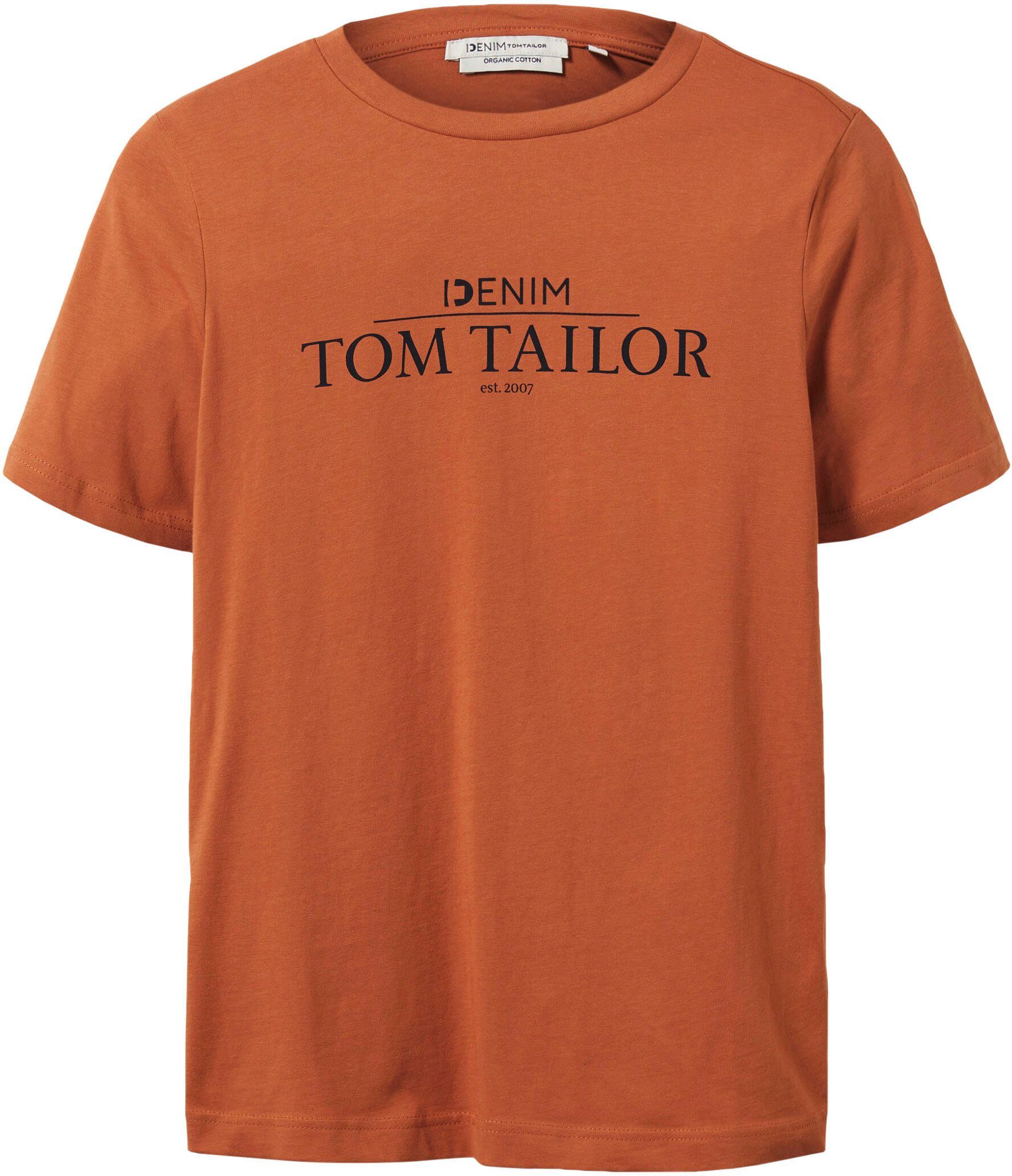 TOM TAILOR Denim T-Shirt mit amber Print auf Logo der Brust