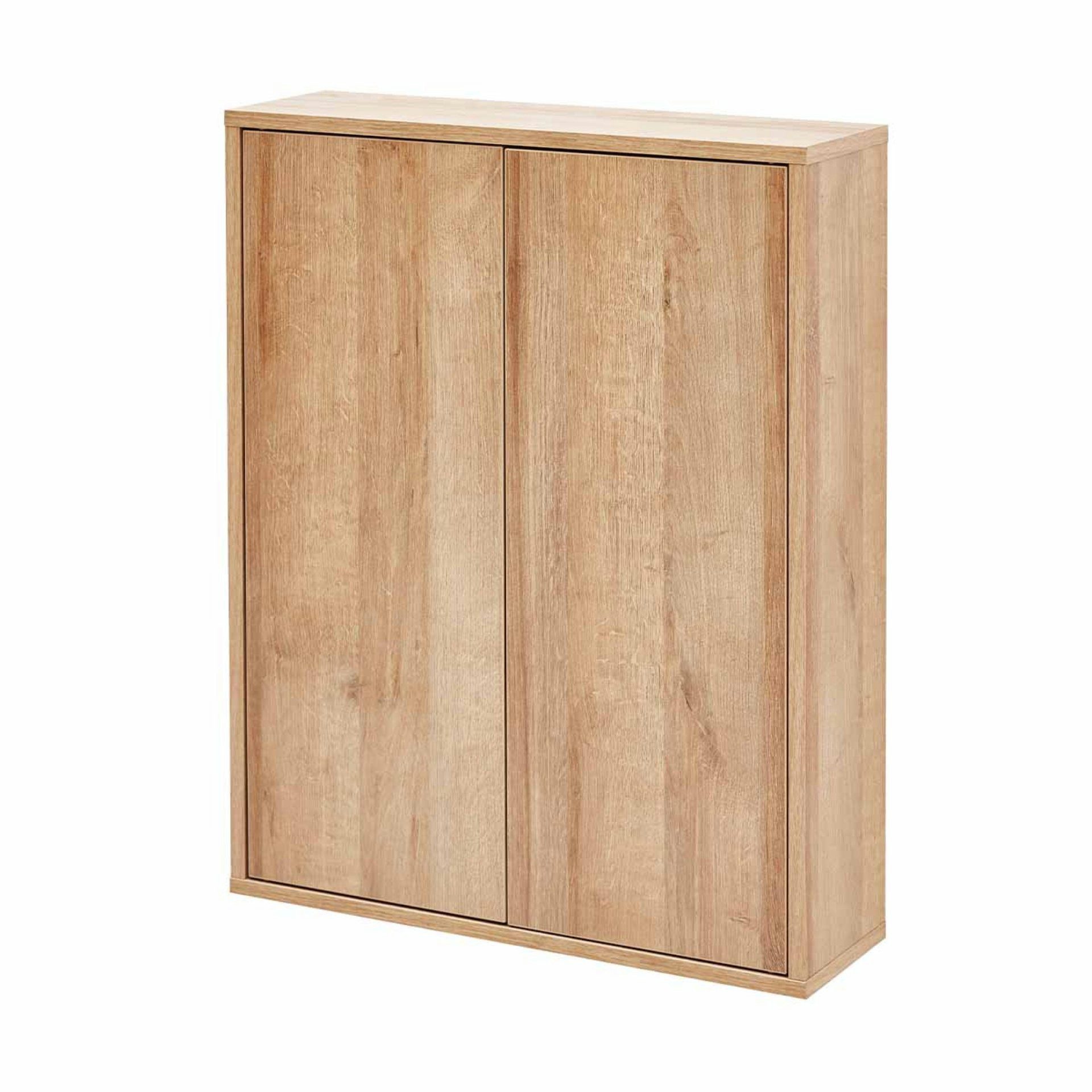BADEDU Hängeschrank Hängeschrank, Badschrank, Wandschrank, Badezimmerschrank Holzoptik