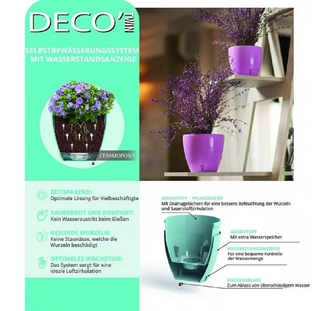 Pflanztöpfe selbstbewässernde "Deco cream Größen Farben Blumentopf Santino Twin" + div.