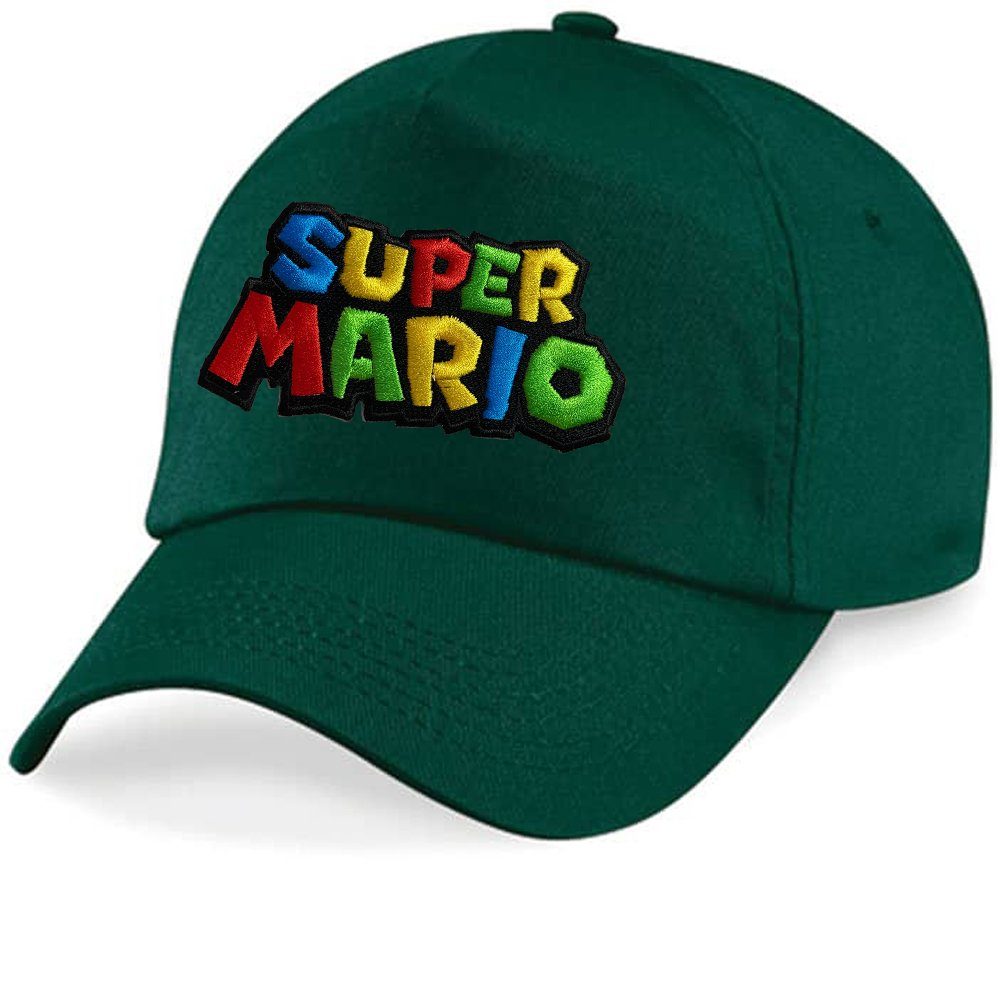 Blondie & Brownie Baseball Cap Kinder Super Mario Stick Patch Luigi Peach Nintendo One Size Flschengrün