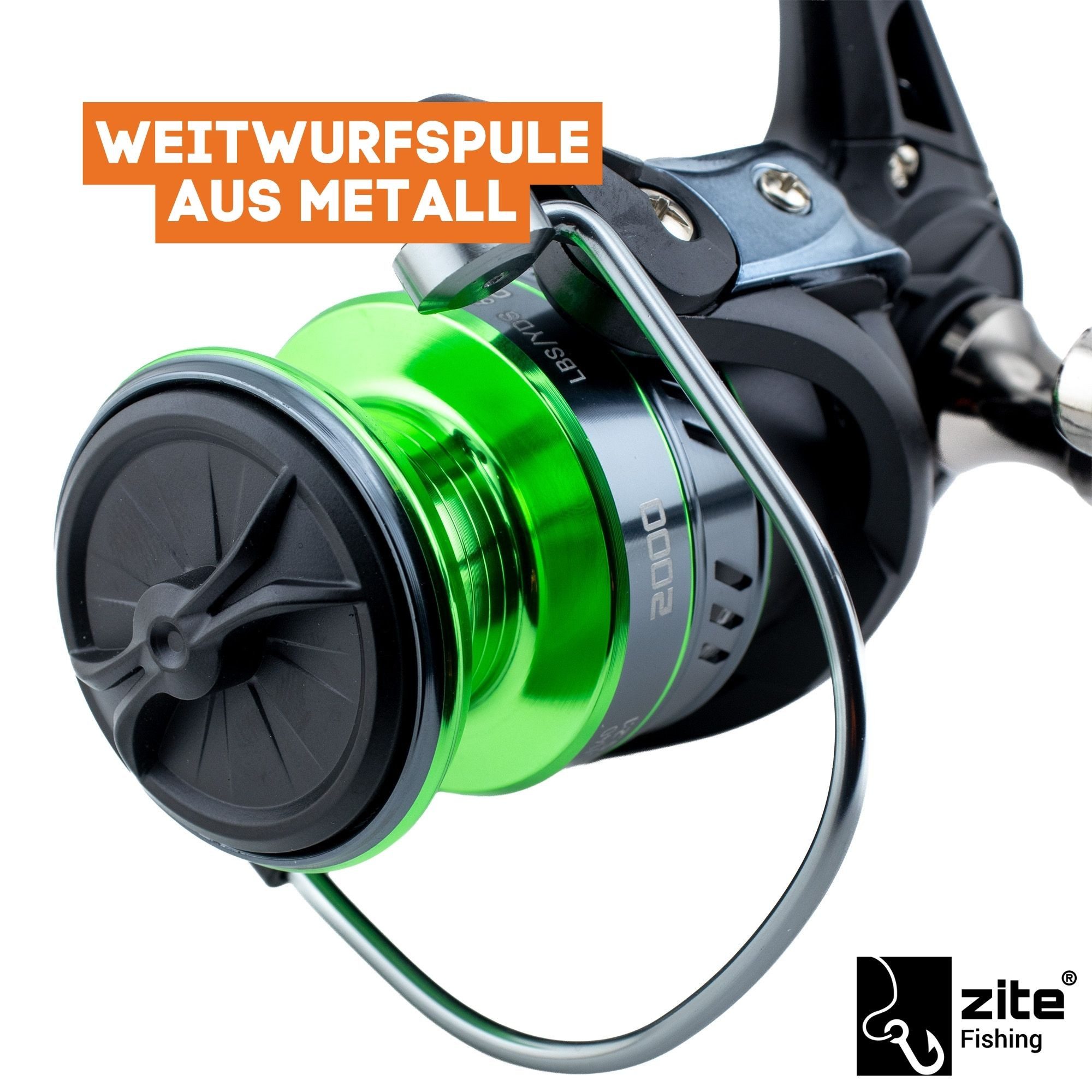 Zite Freilaufrolle Trout Reel 2000-3000 3+1 Kugellager je 2 Aluminiumspulen Angelrolle)